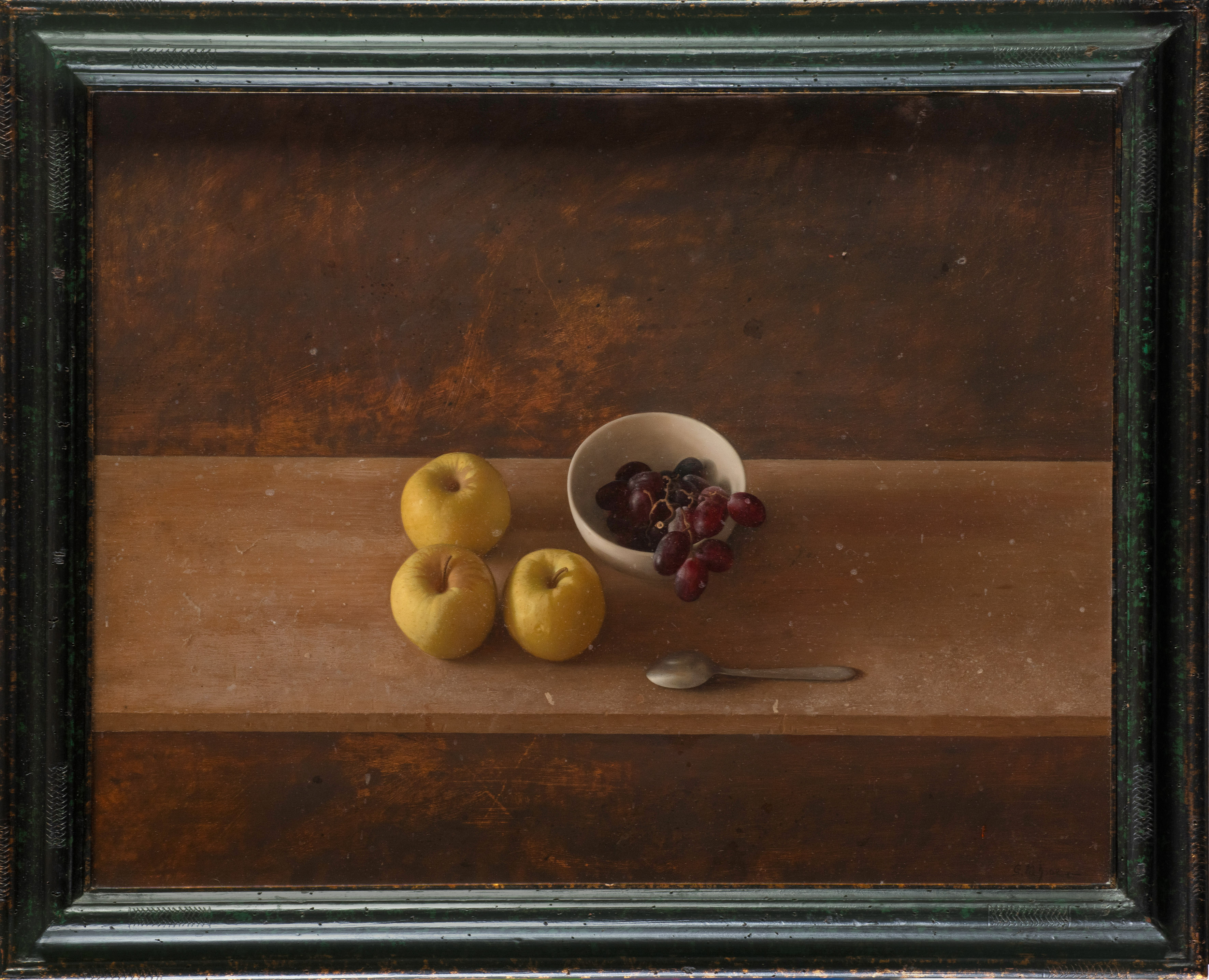 TSUYOSHI ISOE, GUSTAVO ISOE (Osaka, 1954 - 2007)
"Bodegón con manzanas y uvas" 
Óleo sobre lienzo...