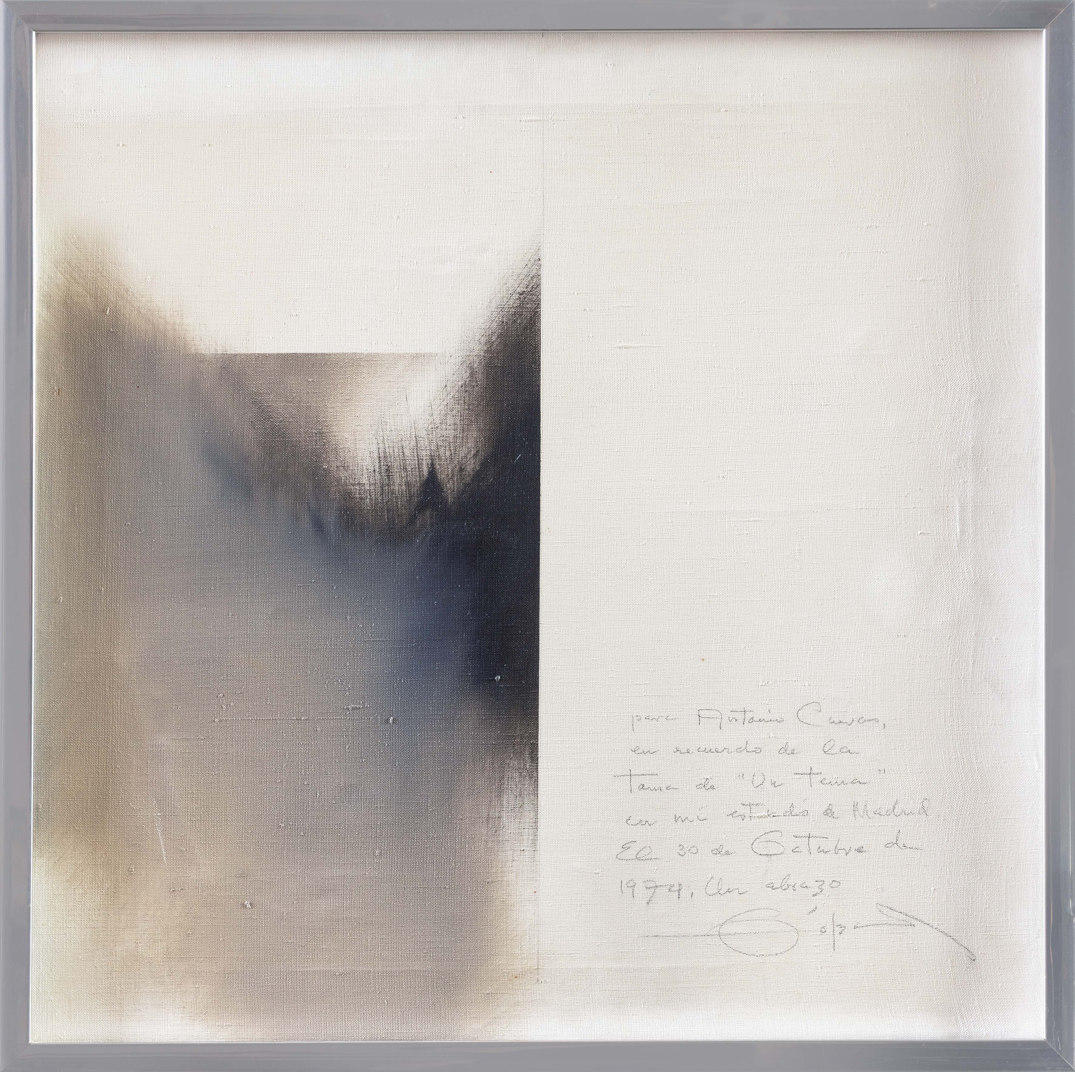 FERNANDO ZÓBEL (Manila 1924-Roma 1984)
"Ensayo para Un Tema". 1974
Óleo sobre lienzo
Firmado,...