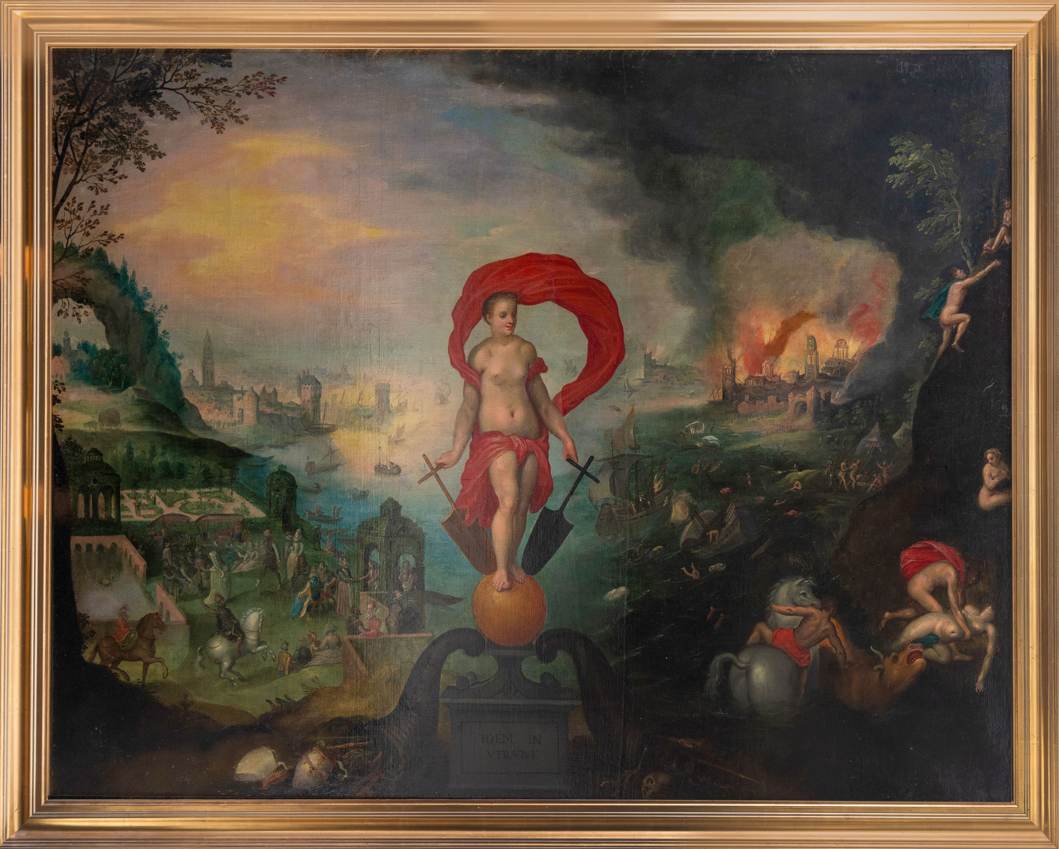 CÍRCULO DE JAN BRUEGHEL DE VELOURS (Bruselas, 1568-Amberes, 1625)
"Alegoría de la Fortuna de...