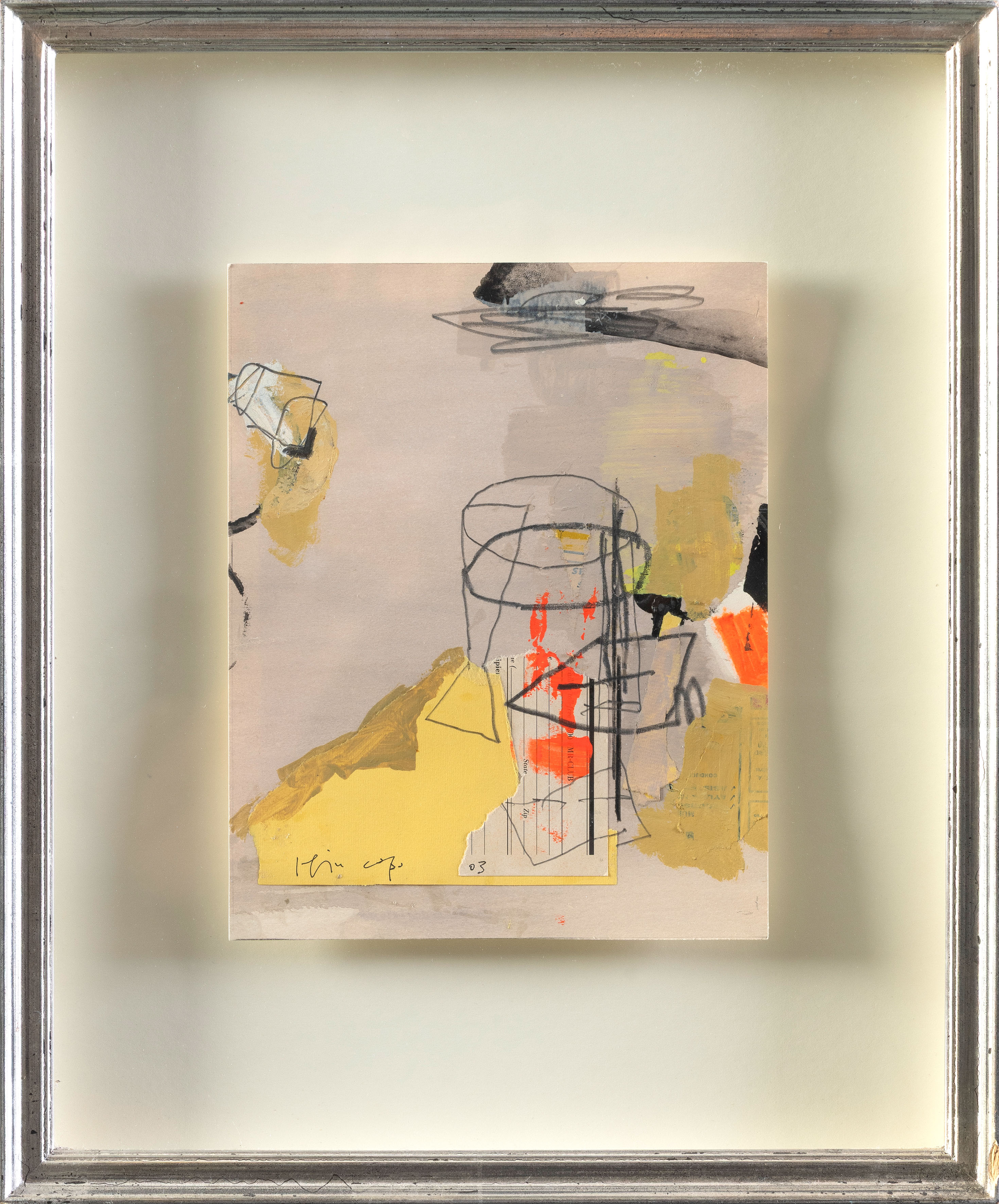 JOAQUÍN CAPA  (Santander 1941)
"Sin título". 2003
Gouache, acrílico, ceras, lápiz y collage sobre...