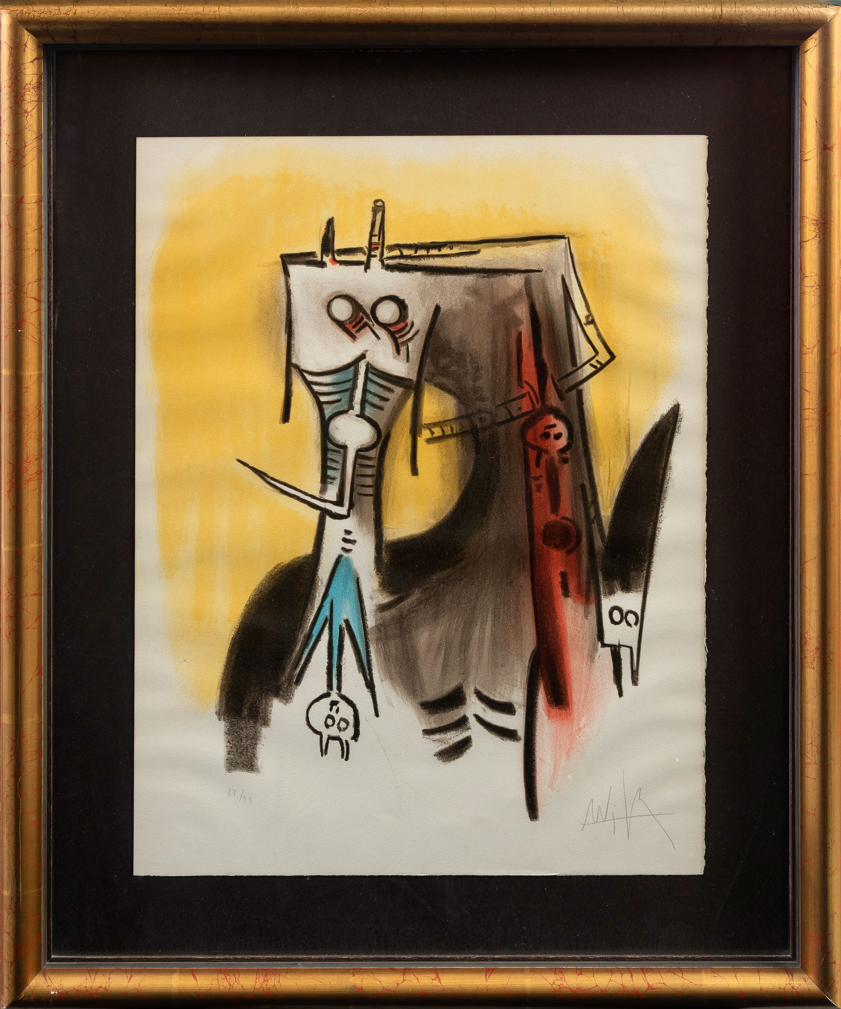 WIFREDO LAM (Sagua la Grande 1902-París 1982
"Il sont le cou des echassiers"
Litografía sobre...