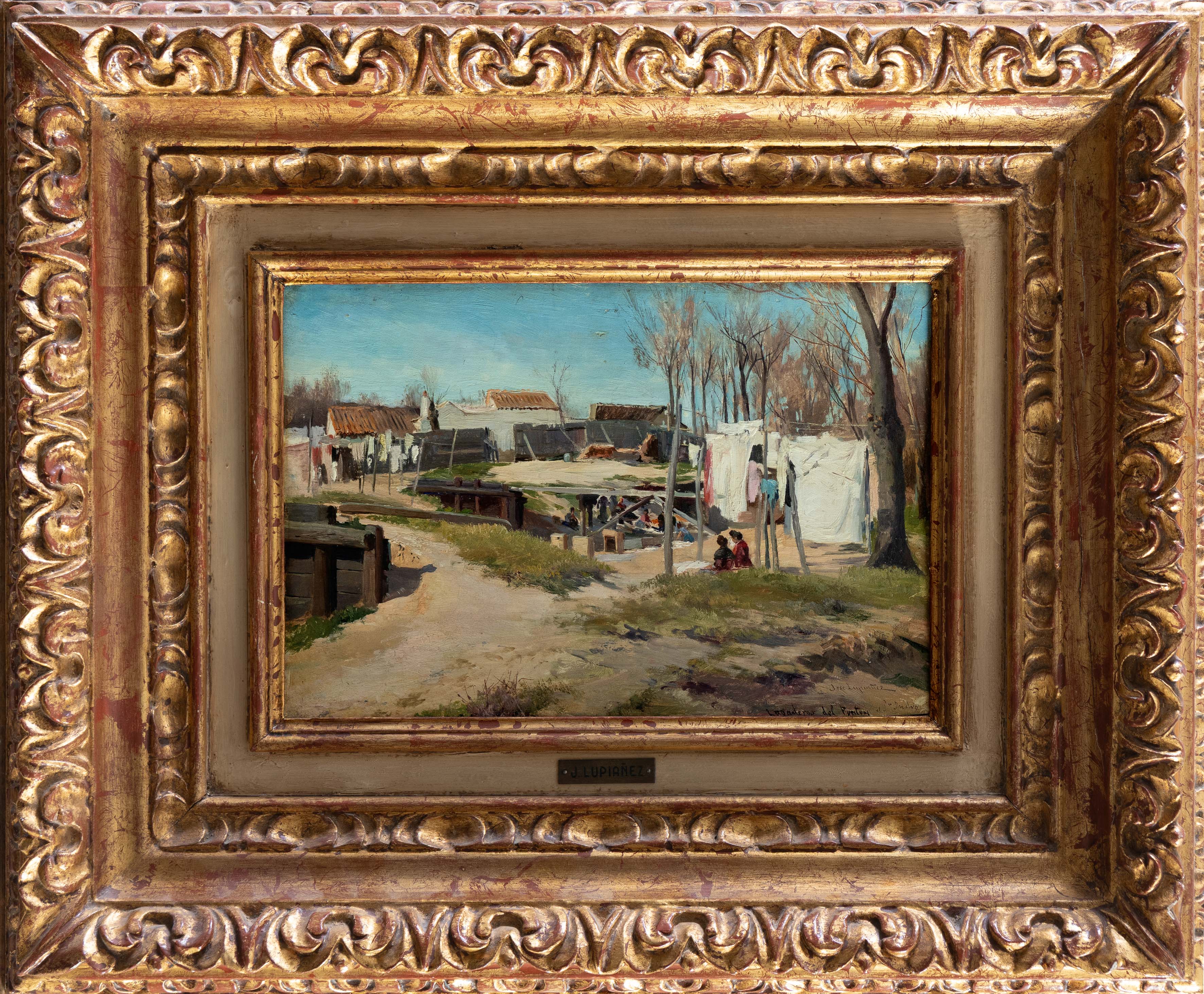 JOSÉ LUPIÁÑEZ Y CARRASCO (Málaga, 1864-Madrid, 1938)
Lavanderas en el Manzanares
Óleo sobre...