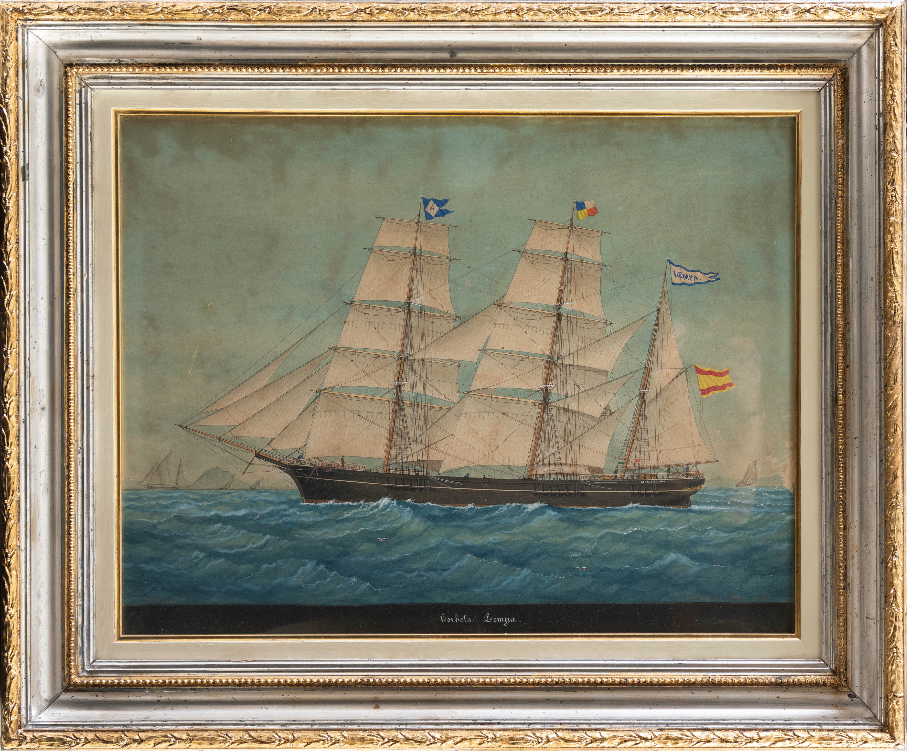JOSÉ PINEDA GUERRA (Alicante, 1837-Barcelona, 1907)
Corbeta Lampa
1887
Acuarela sobre...