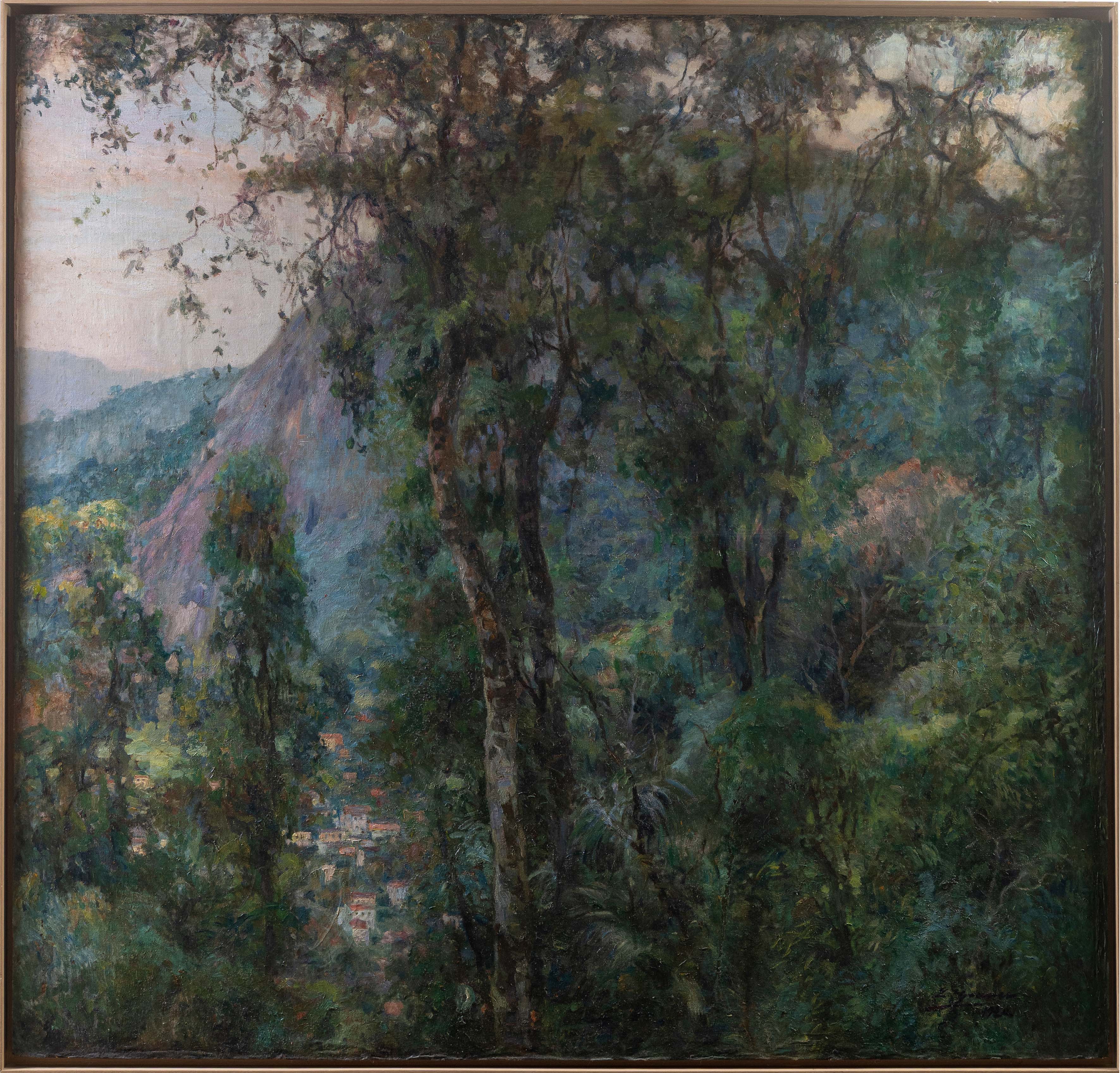 LUIS GRANER I ARRUFÍ (Barcelona 1863-1929)
"Paisaje". 1920
Óleo sobre lienzo adherido a...