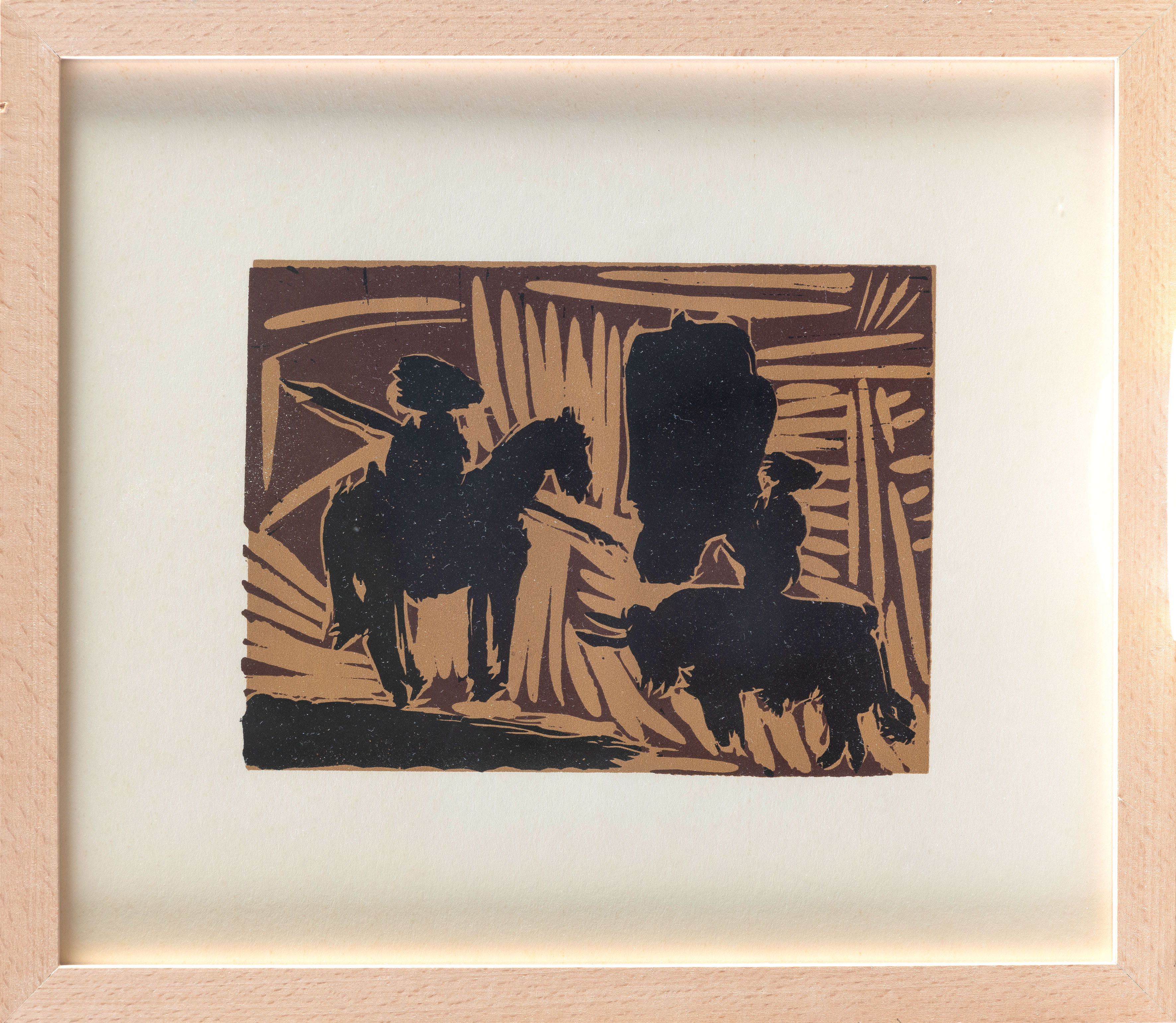 PABLO PICASSO (Málaga 1881-Mougins, Francia 1973)
"Antes de picar al toro(1959)". 1962
Linograbado...