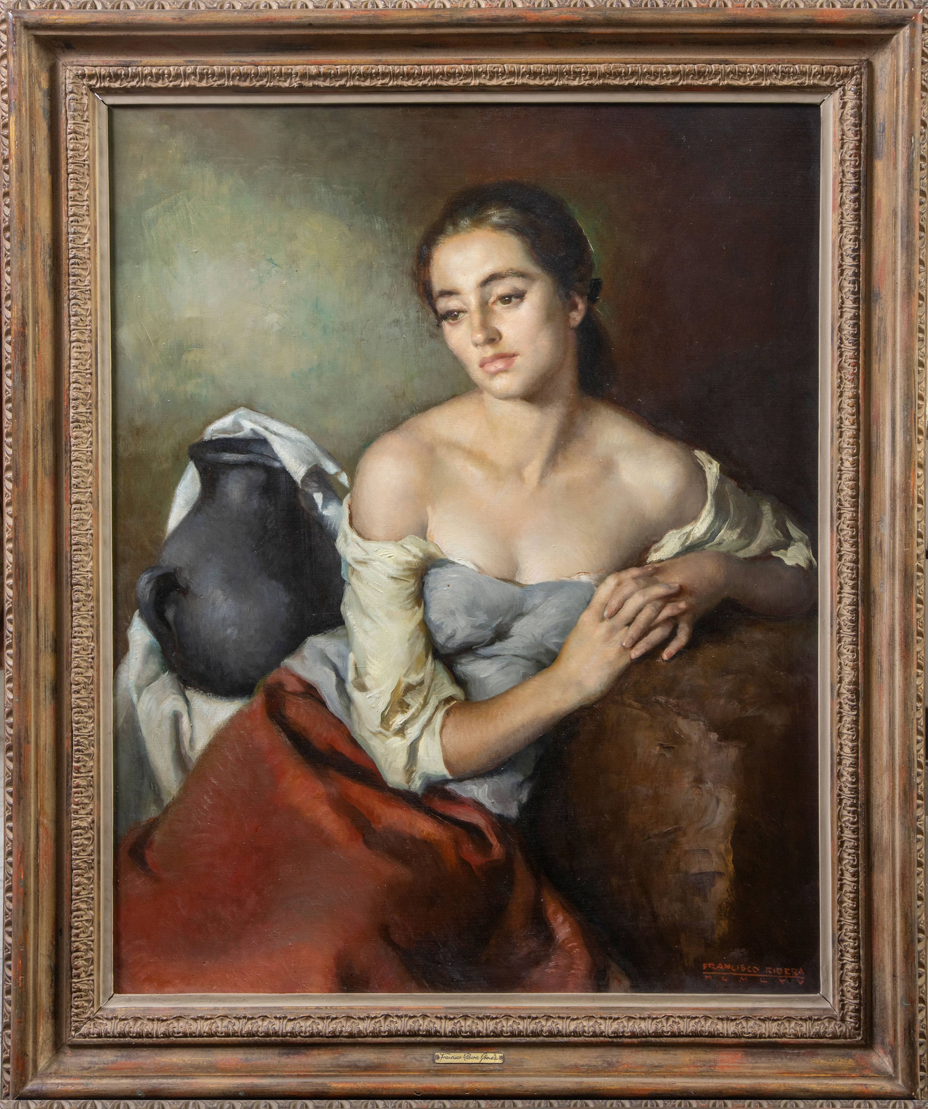 FRANCISCO RIBERA GÓMEZ (Madrid, 1907-Barcelona, 1990)
"Mujer con cántaro"
1965
Óleo sobre...