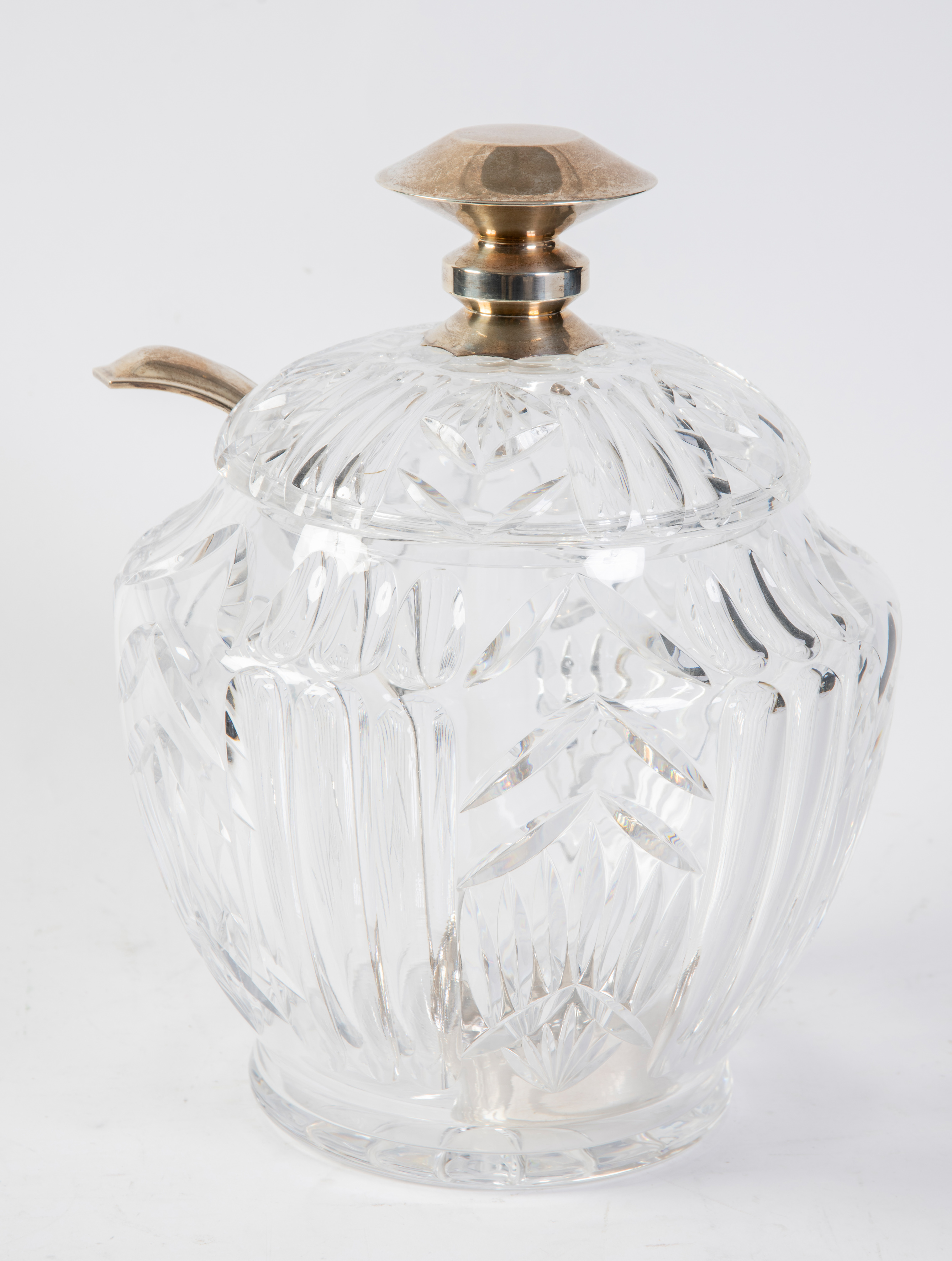 Ponchera en cristal y plata con cuchara