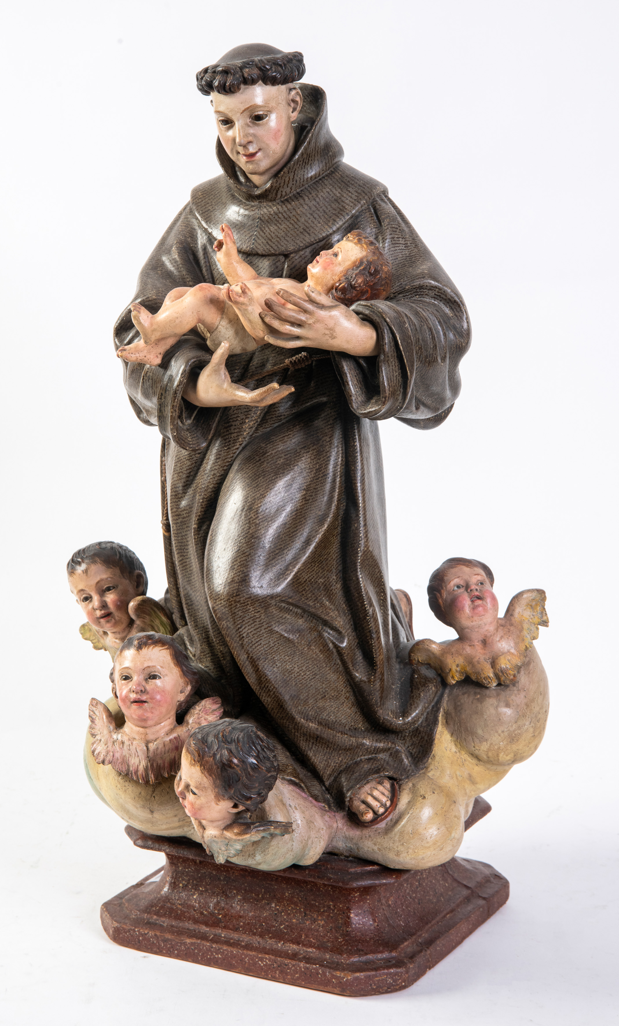 ESCUELA ESPAÑOLA, S. XVIII
"San Antonio de Padua con el Niño"
Madera tallada y...