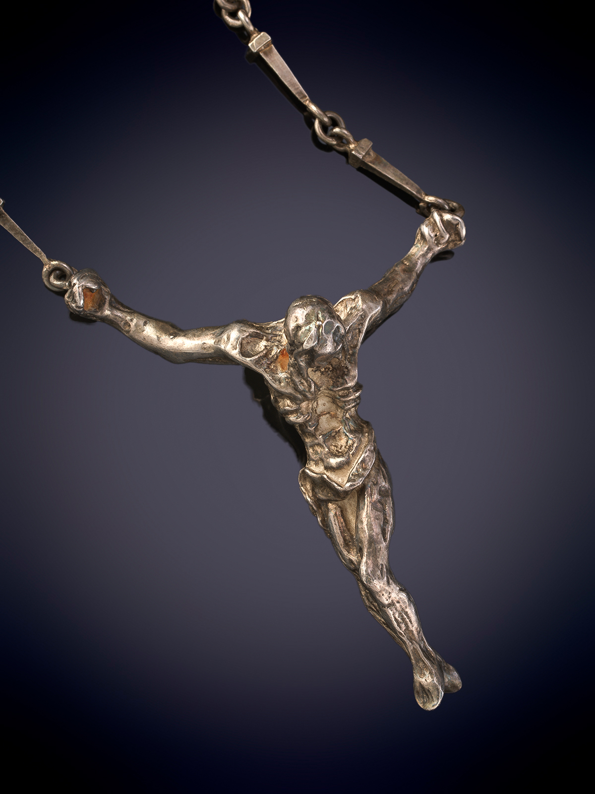 CRUZ EN PLATA DEL CRISTO DE DALI.