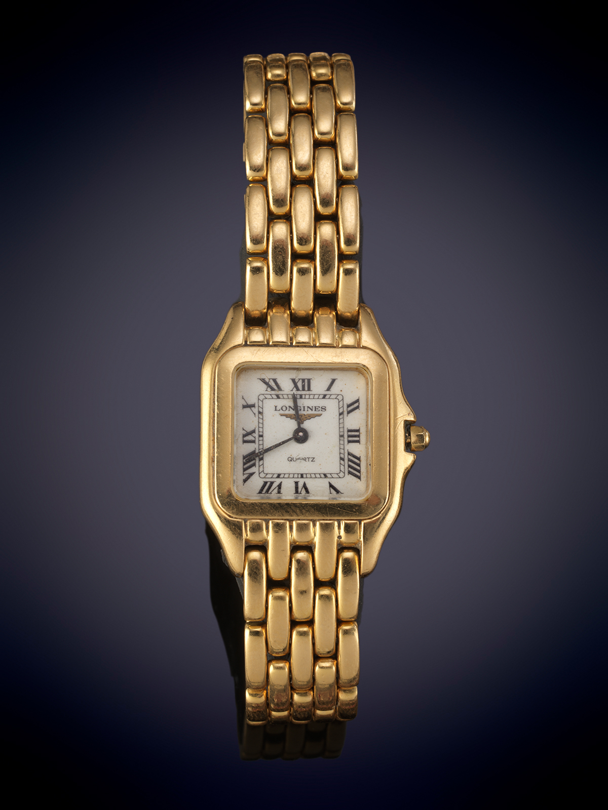 ¨LONGINES¨. RELOJ CUADRADO DE PULSERA PARA SEÑORA. ESFERA BLANCA CON NUMEROS ROMANOS EN NEGRO,...