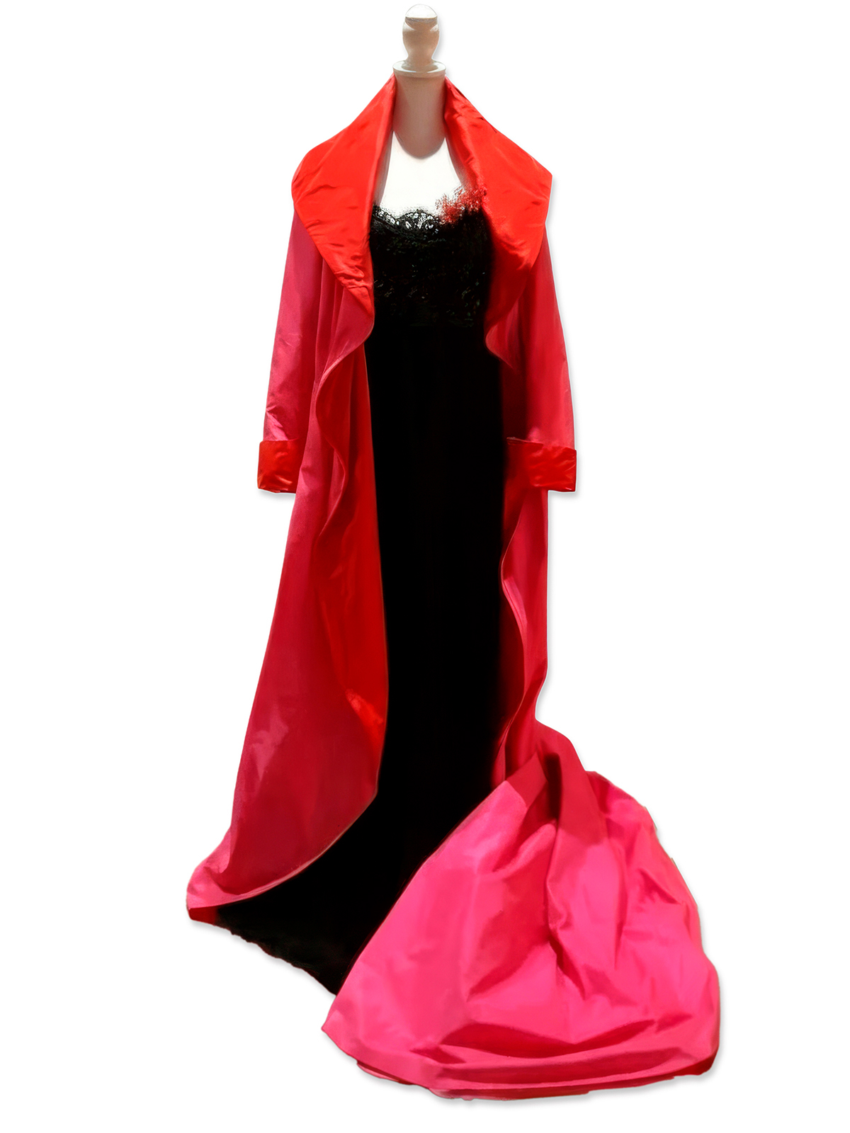 LORIS AZZARO (Túnez, 1933-París, 2003)
Vestido confeccionado en seda de fantasía negro y abrigo de...