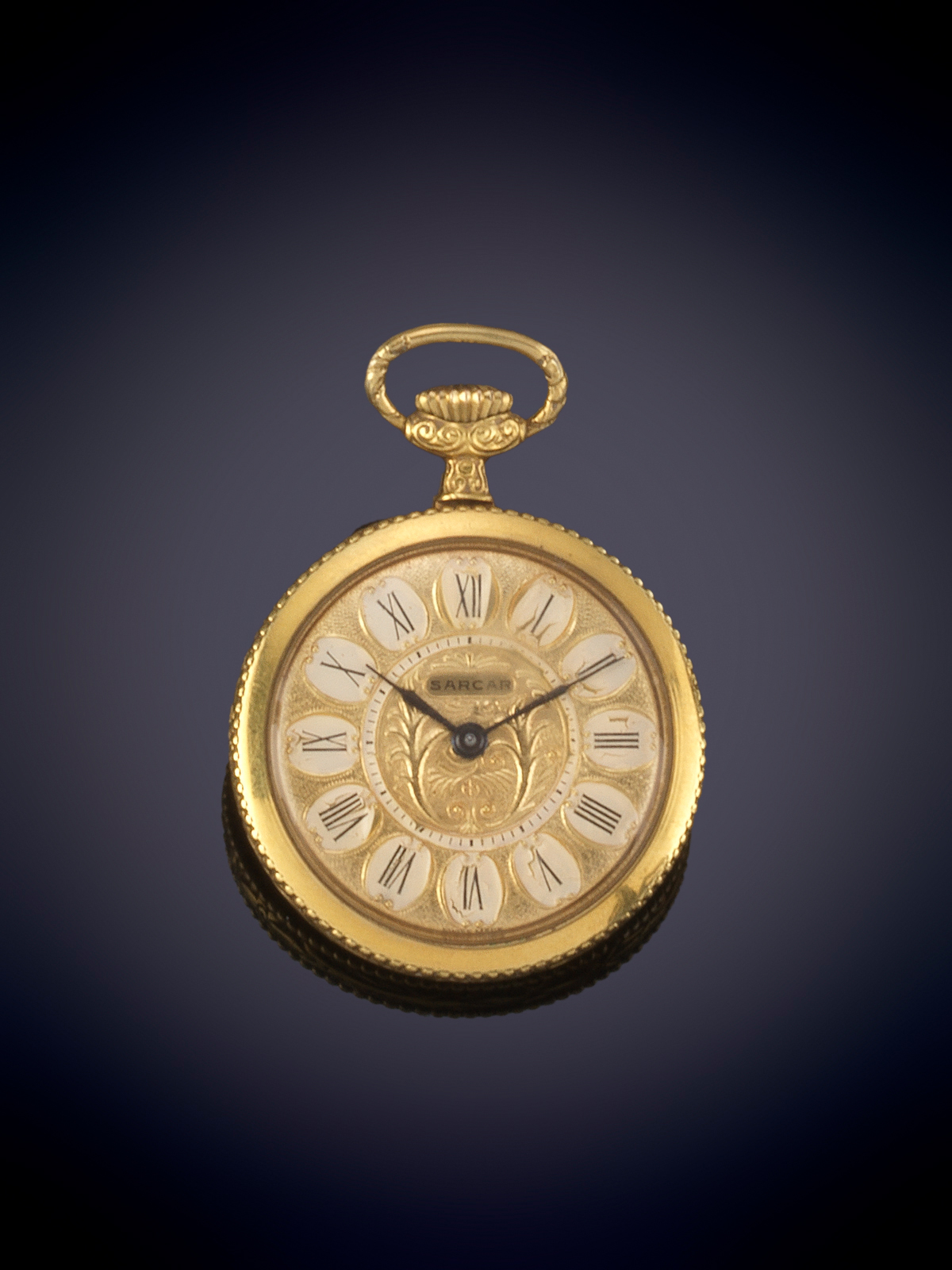 SACAR. RELOJ DE BOLSILLO LEPINE PARA DAMA CON CAJA EN ORO AMARILLO DE 18K. ESFERA CON NUMERACIÓN...