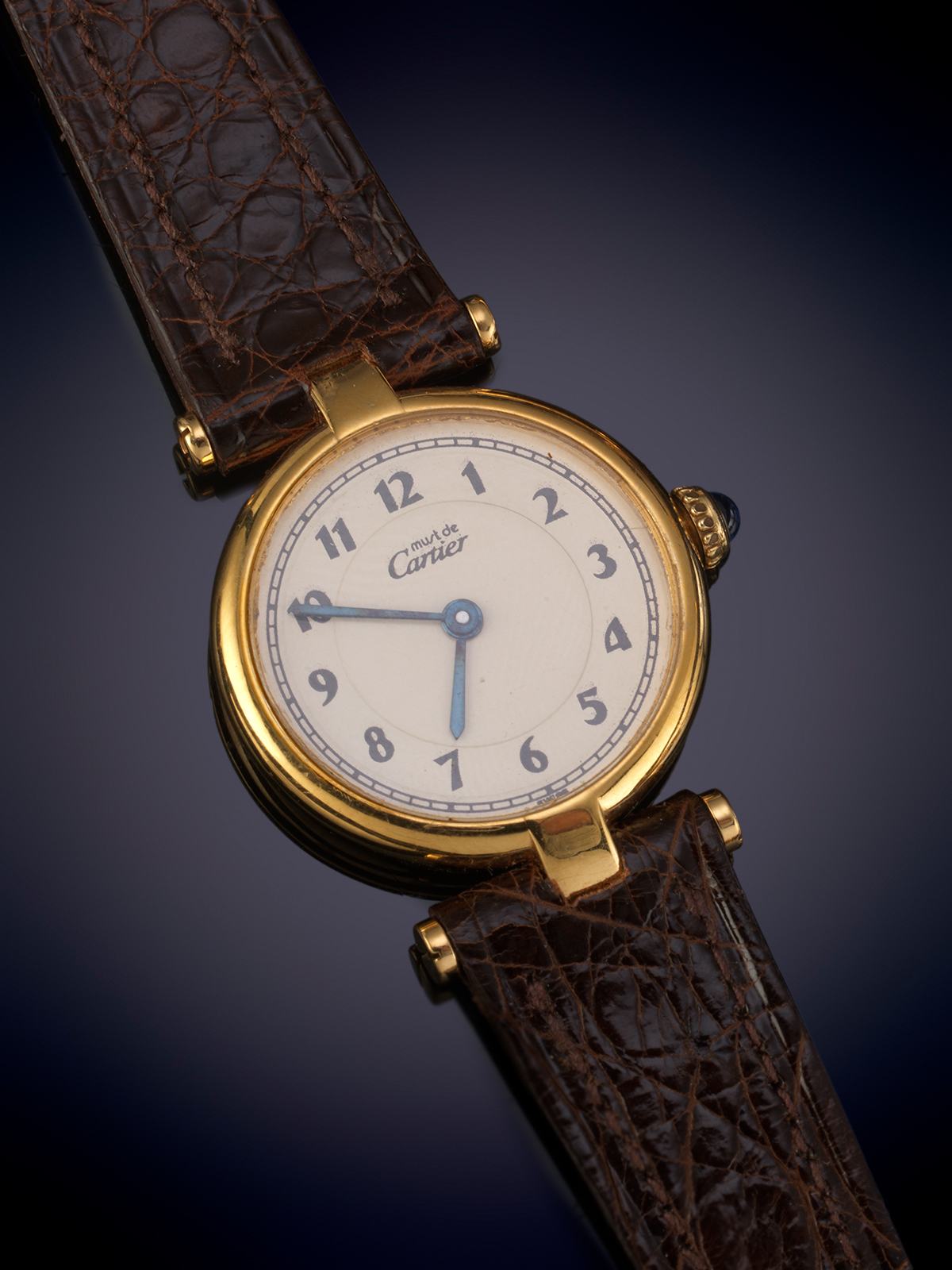 MUST DE CARTIER. RELOJ DE PULSERA PARA SEÑORA. CAJA EN PLATA VERMEIL CON PLAQUÉ DE ORO DE 18K....