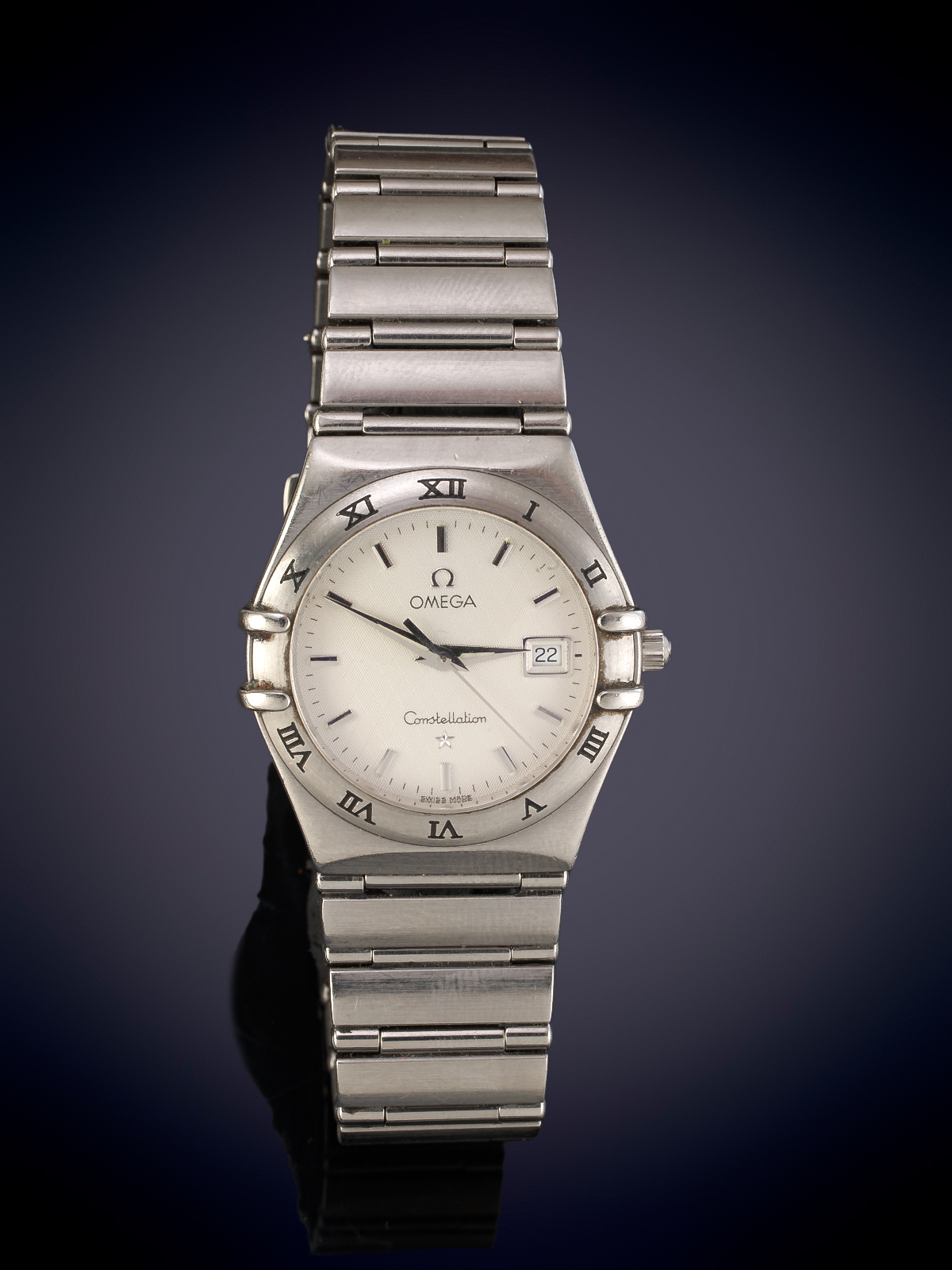 OMEGA CONSTELLATION. RELOJ DE PULSERA PARA SEÑORA EN ACERO. ESFERA BALNCA. NUMERACIÓN A TRAZOS,...