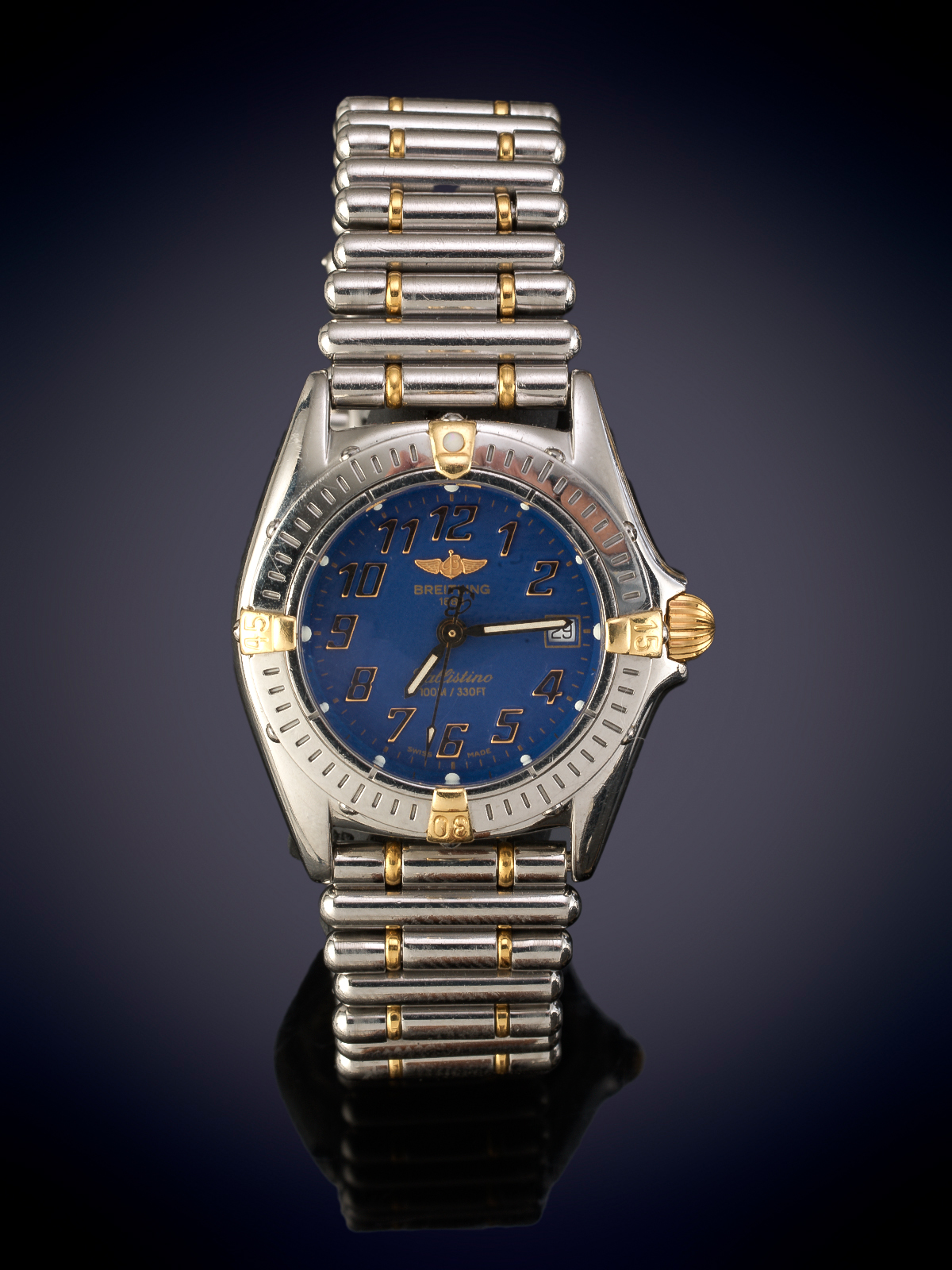 BREITLING CALLISTINO RELOJ DE PULSERA PARA SEÑORA EN ACERO Y ORO. ESFERA AZUL, NUMERACIÓN ARÁBIGA...