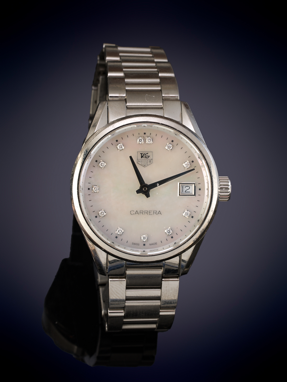 TAG HEUER MODELO CARRERE. RELOJ DE PULSERA PARA SEÑORA EN ACER. ESFERA DE MADREPERLA NUMERACION CON...