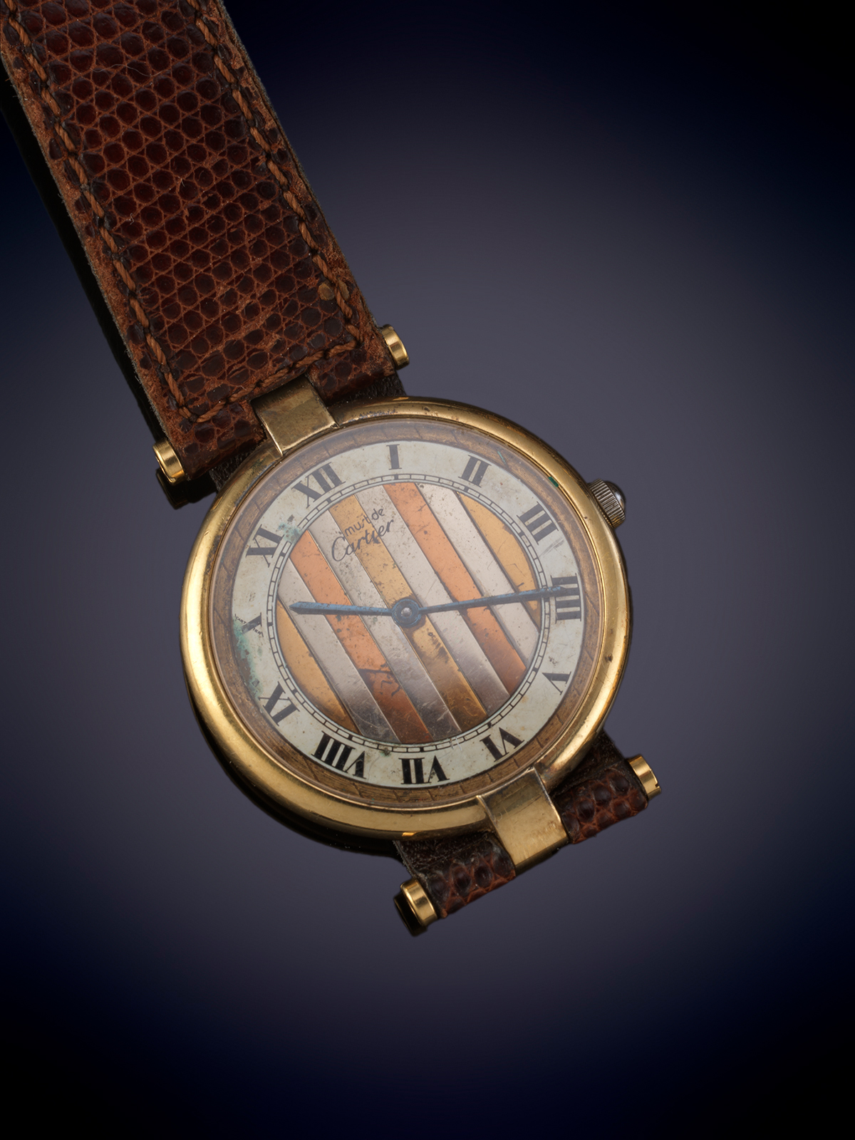 MUST DE CARTIER. RELOJ DE PULSERA CADETE. EN PLATA VERMEIL CON PLAQÚE DE ORO. ESFERA TRINITY CON...