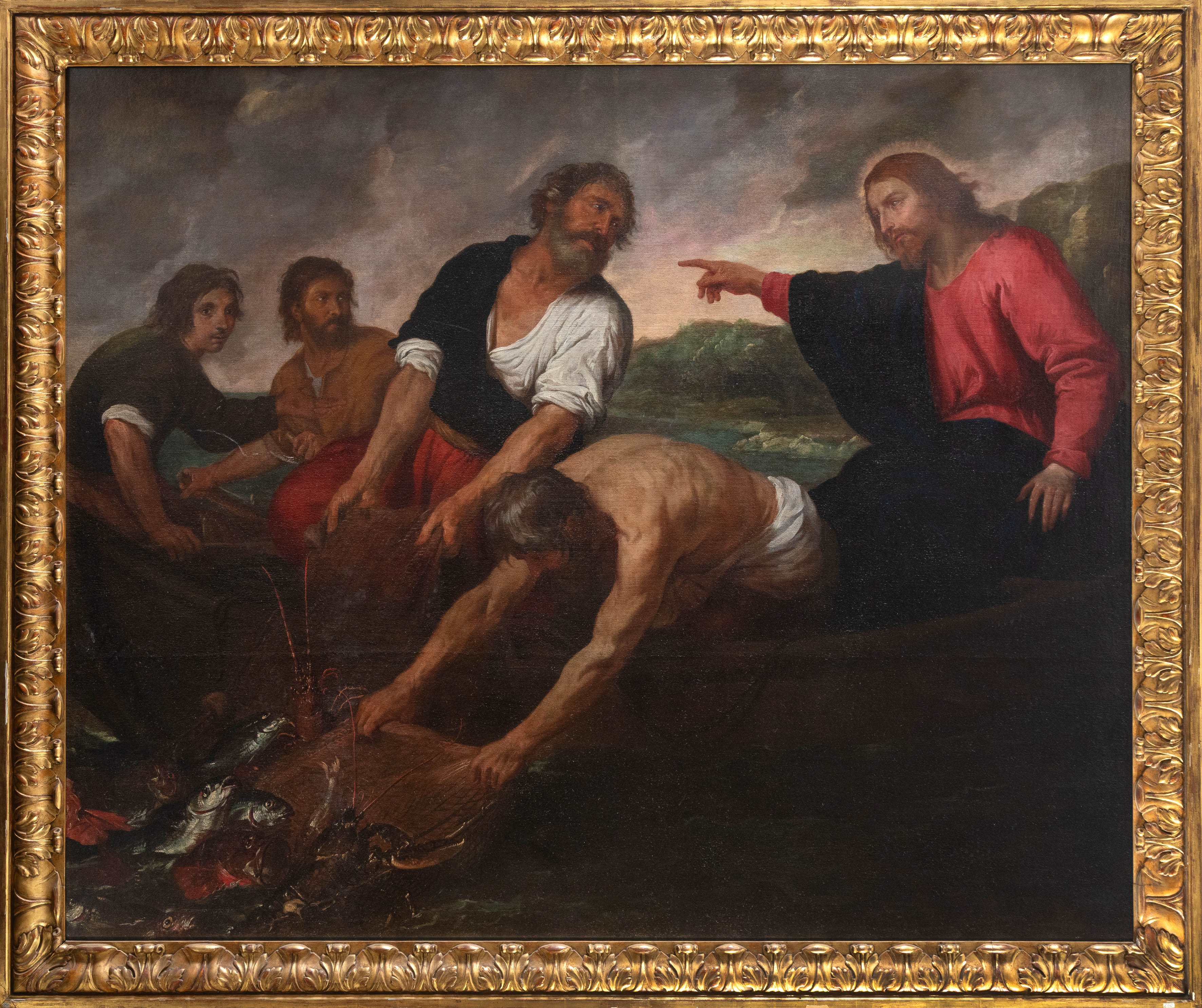 GIOVANNI ANDREA DE FERRARI (Génova, 1598-1669)Pesca milagrosa1635-1640Óleo sobre...