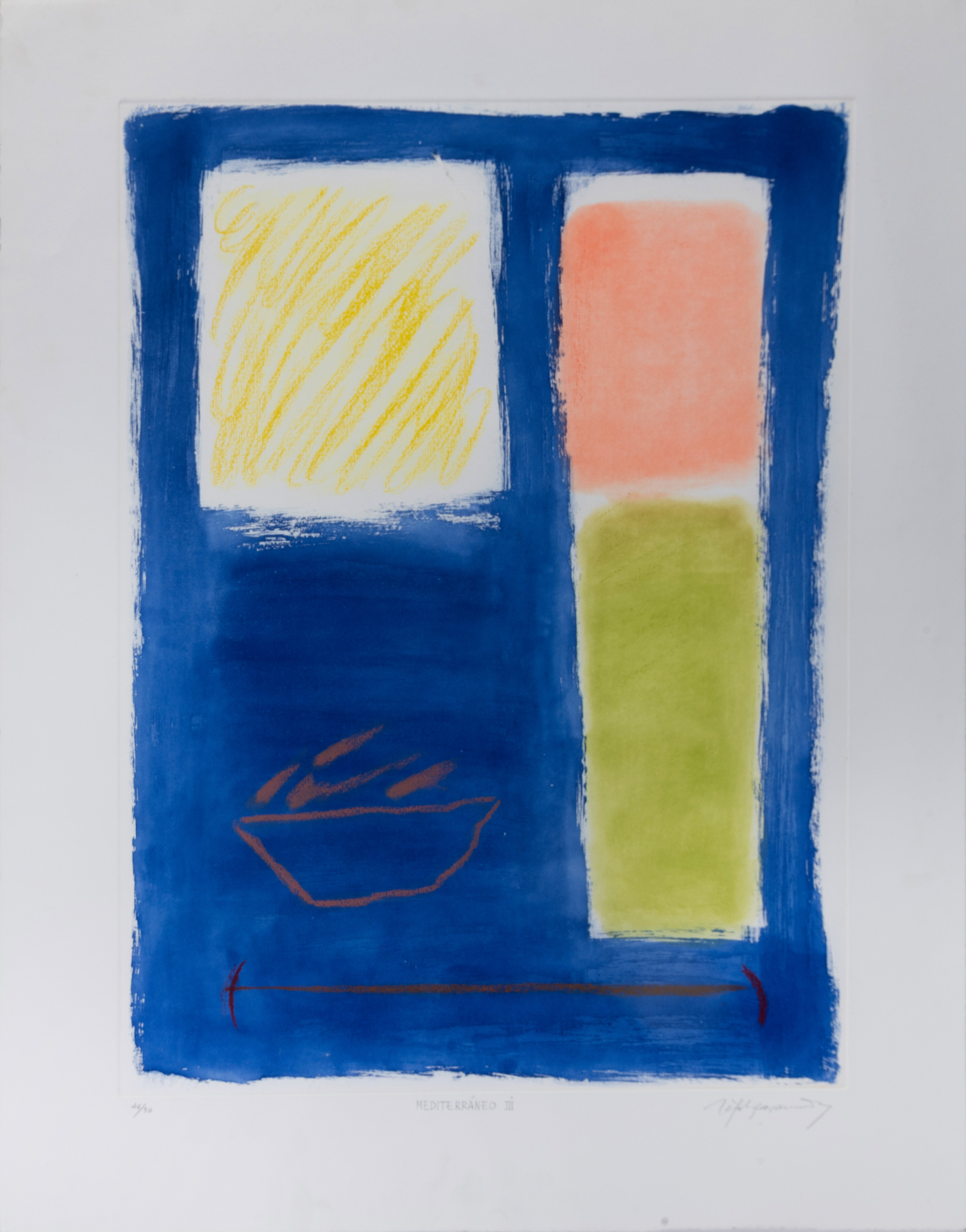 ALBERT RÁFOLS-CASAMADA (Barcelona 1923-2009) 
"Mediterráneo III"
Aguafuerte sobre cartulina
Firmado...