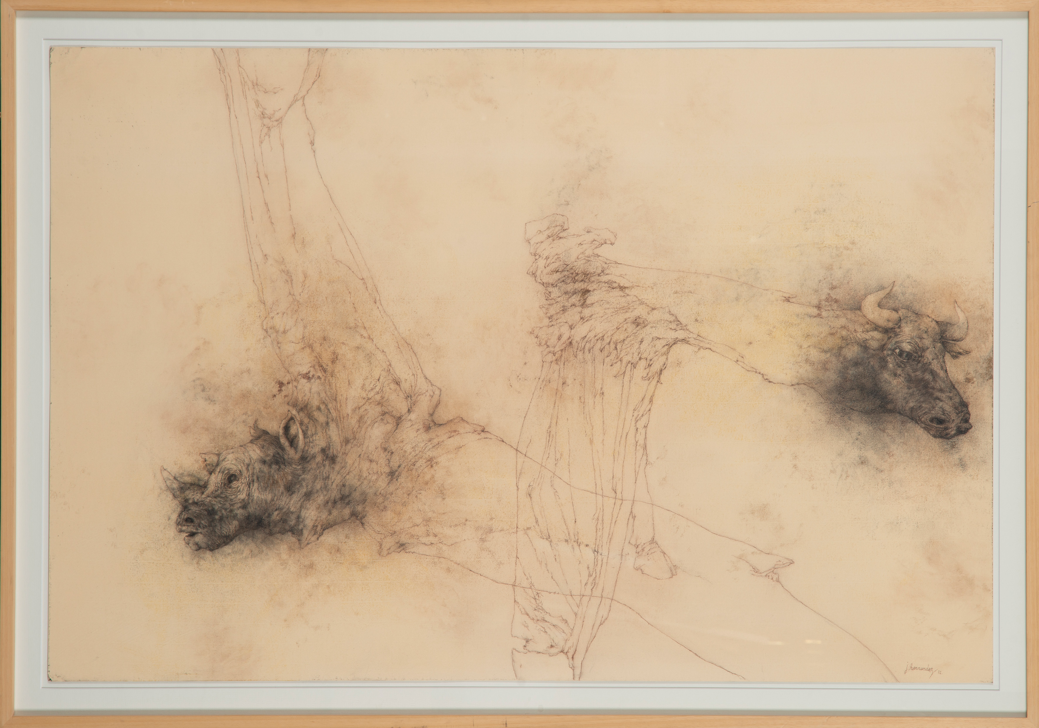 JOSÉ HERNÁNDEZ (Tánger 1944-Málaga 2013)
"Como en un chásquido". 2012
Carboncillo, pastel y lápiz...