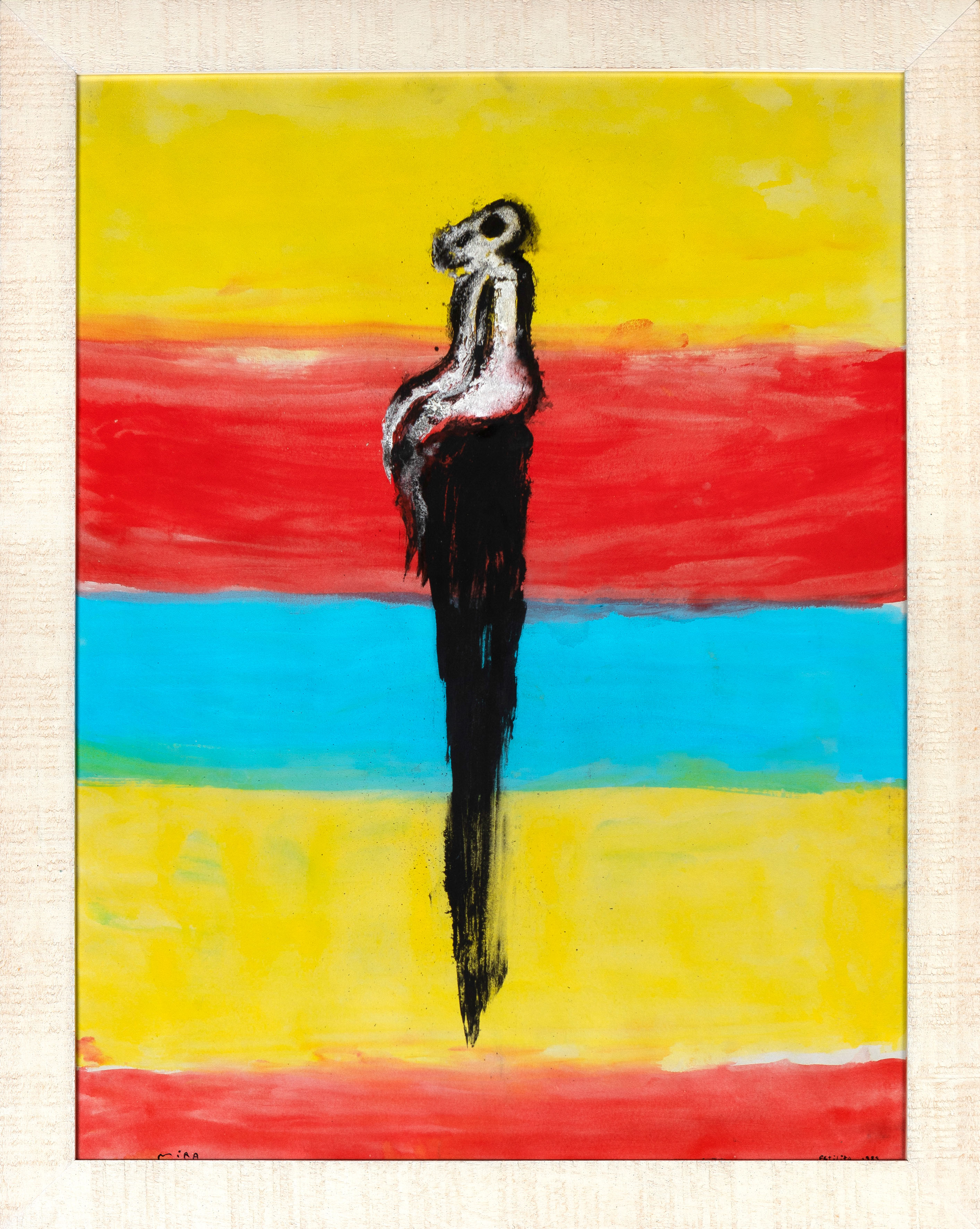 VICTOR MIRA (Zaragoza 1949-Munich 2003)
“Estilita”. 1989
Gouache y ceras sobre papel
Firmado,...