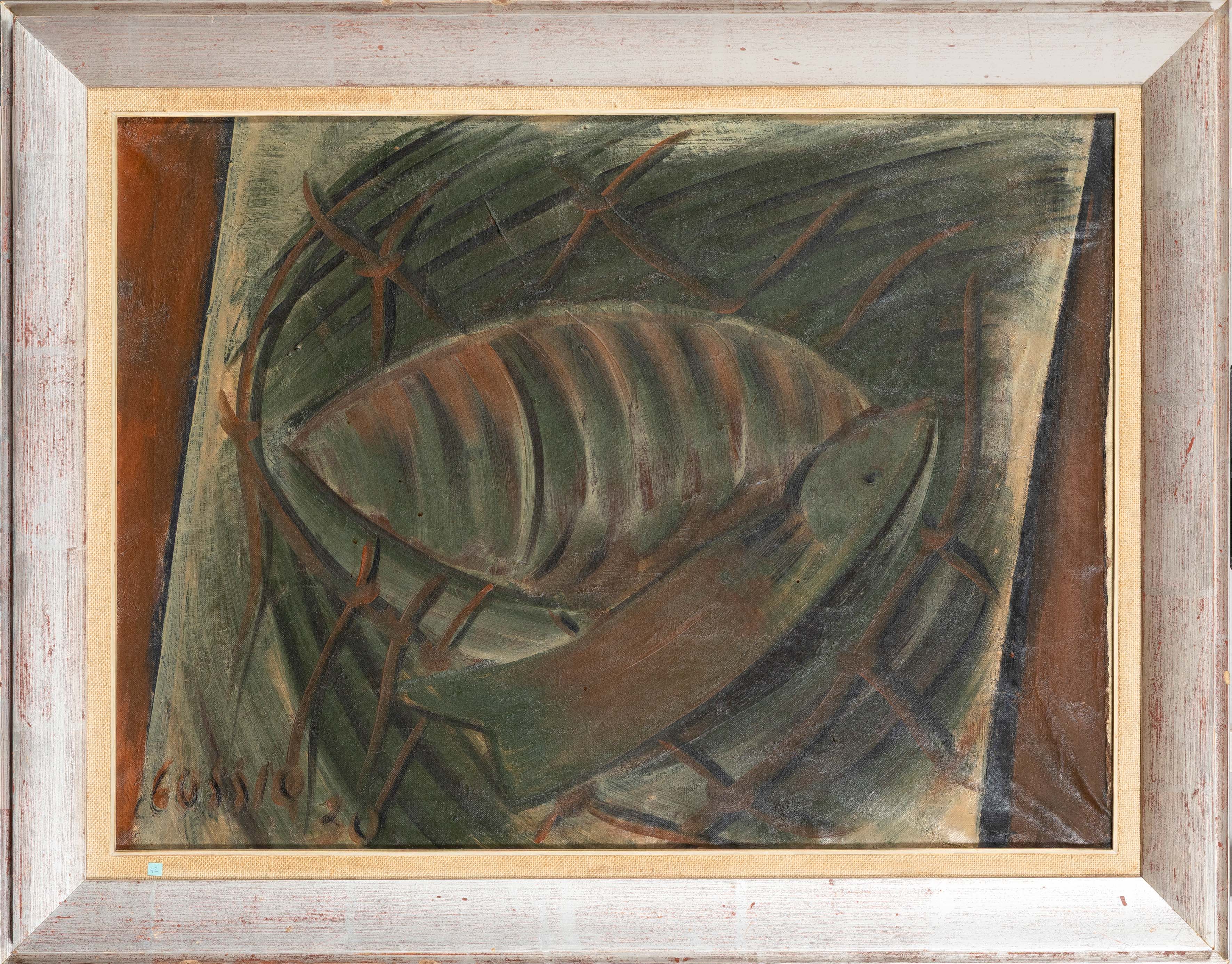 PANCHO COSSÍO (Pinar del Río, Cuba 1894-Alicante 1970)
"Pescados". 1930
Óleo sobre lienzo
Firmado y...