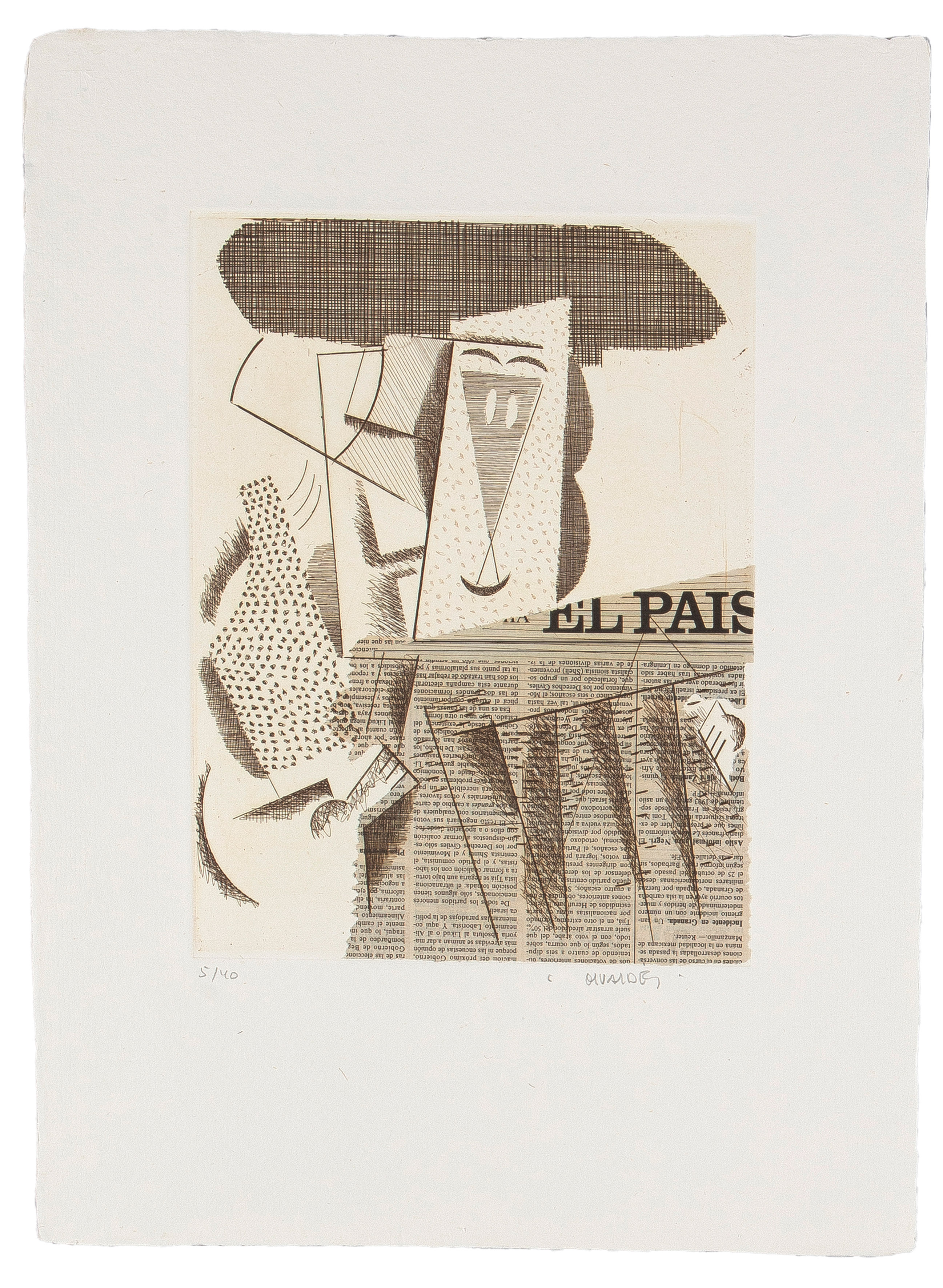 MANOLO VALDÉS (Valencia 1942)
"Nuevos tipos urbanos". 1985
Aguafuerte y collage sobre papel
Firmado...