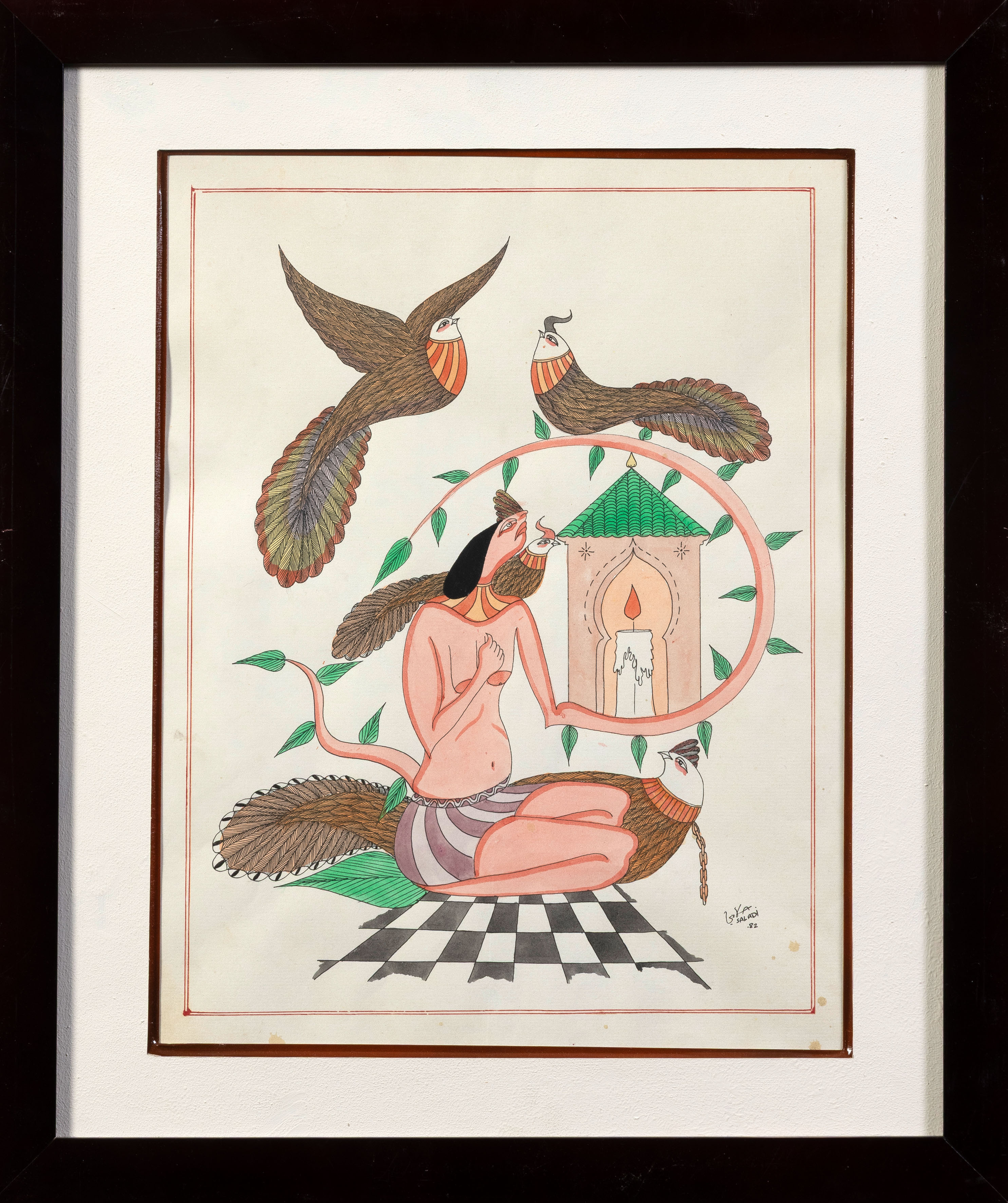 ABBÉS SALADI (Marrakech 1950-1992)
"Le Paradis". 1982
Acuarela y tinta sobre papel
Firmado y...