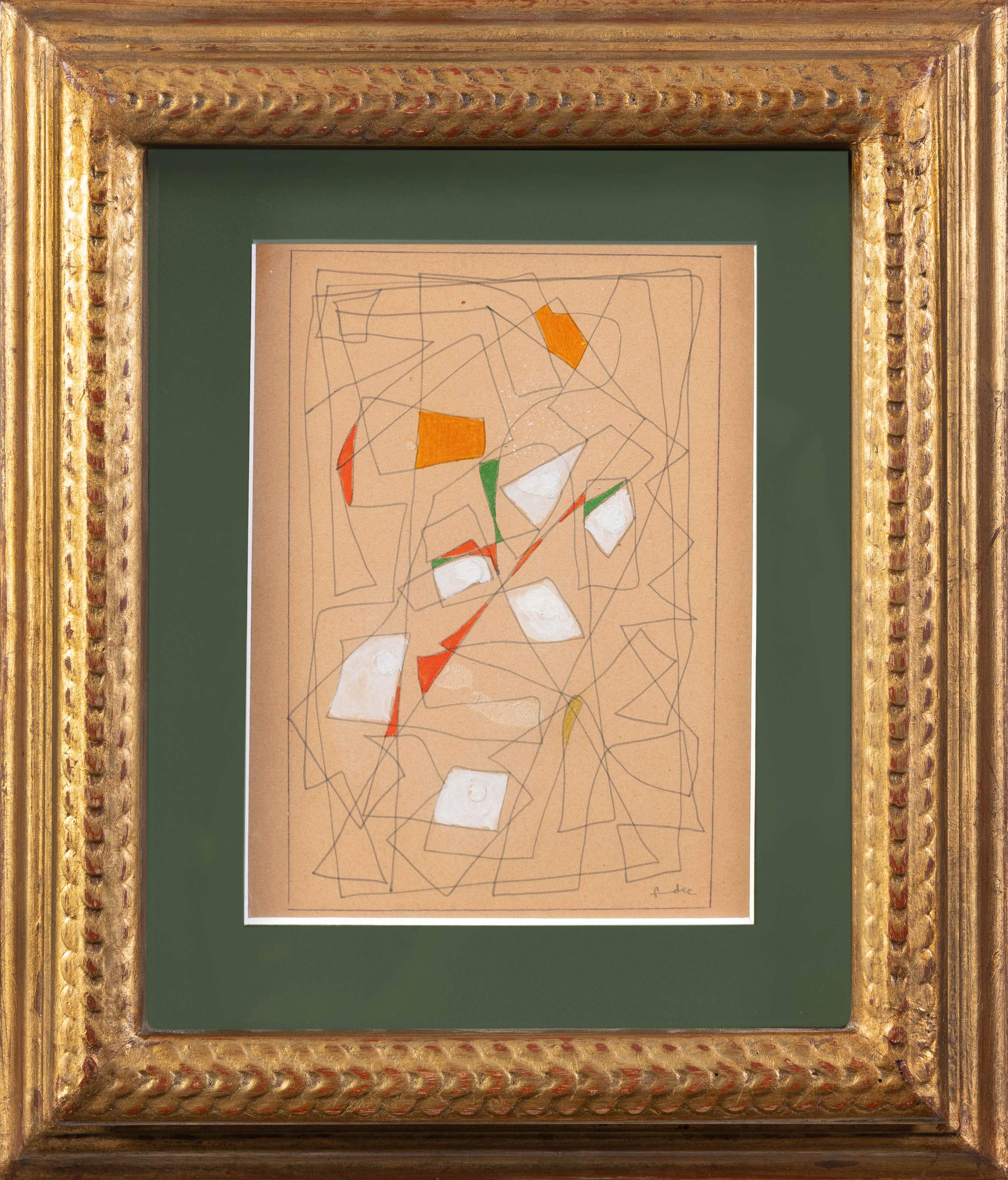 WILL FABER (Saarbrücken 1901-Barcelona 1987)
"Composición abstracta"
Gouache sobre papel de color...