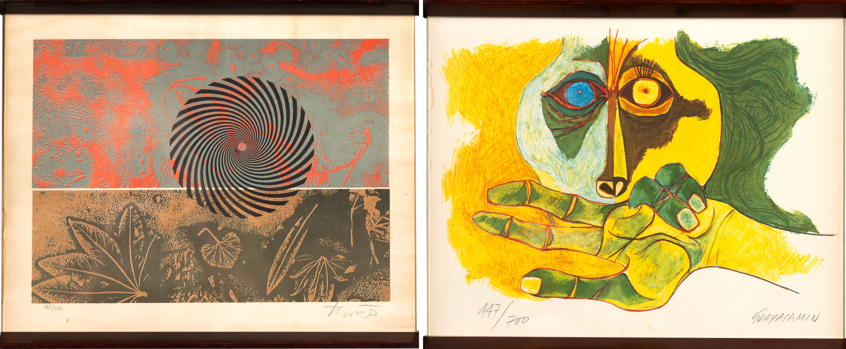 OSWALDO GUAYASAMÍN (Quito, Ecuador 1919-1999) & JOSEP THARRATS 
"Rostro"; "Sin título"
Pareja de...