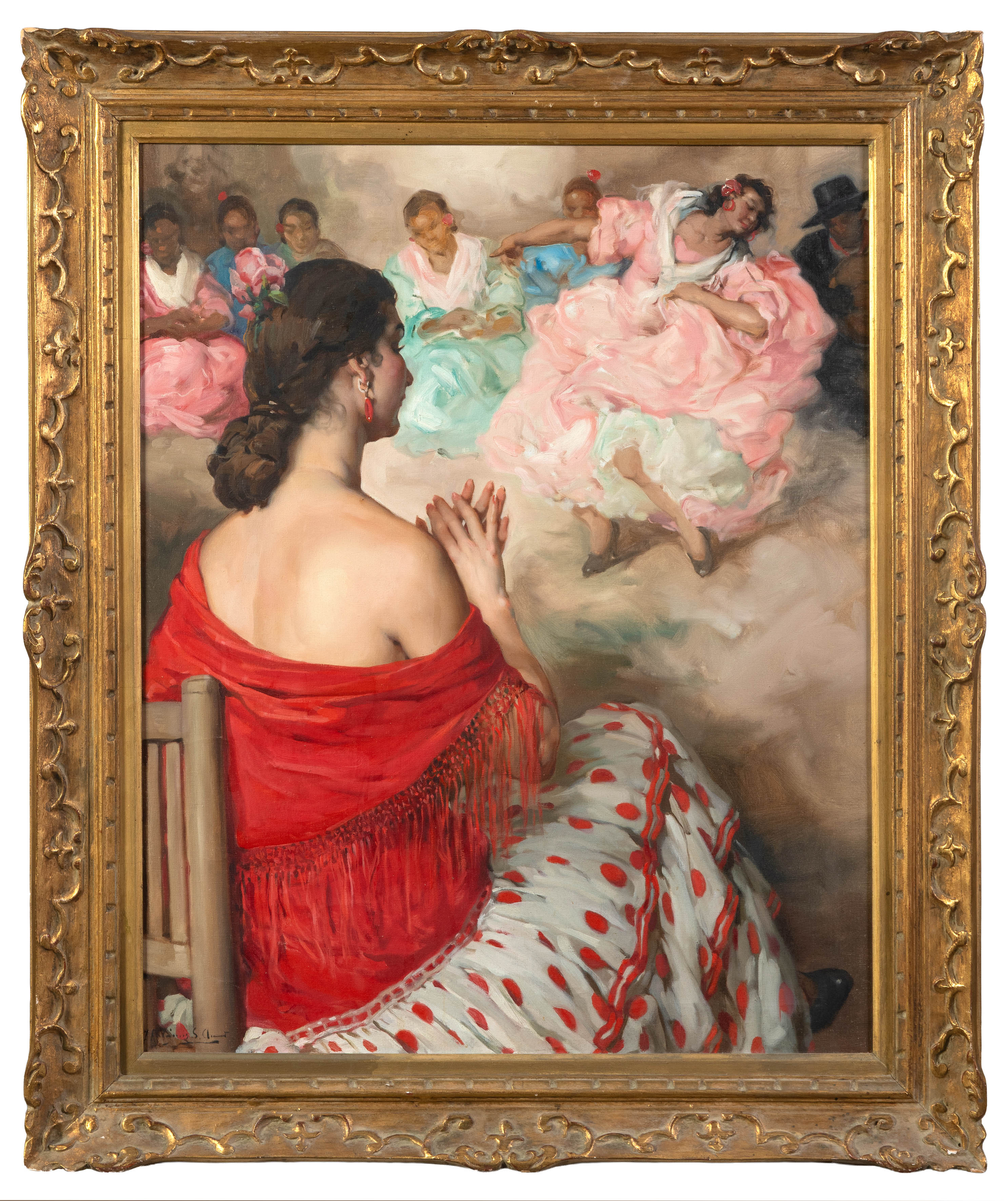FRANCISCO RODRÍGUEZ SÁNCHEZ-CLEMENT (Elche, 1893 - Santa Pola, 1968)
"Al compás"
Óleo sobre...