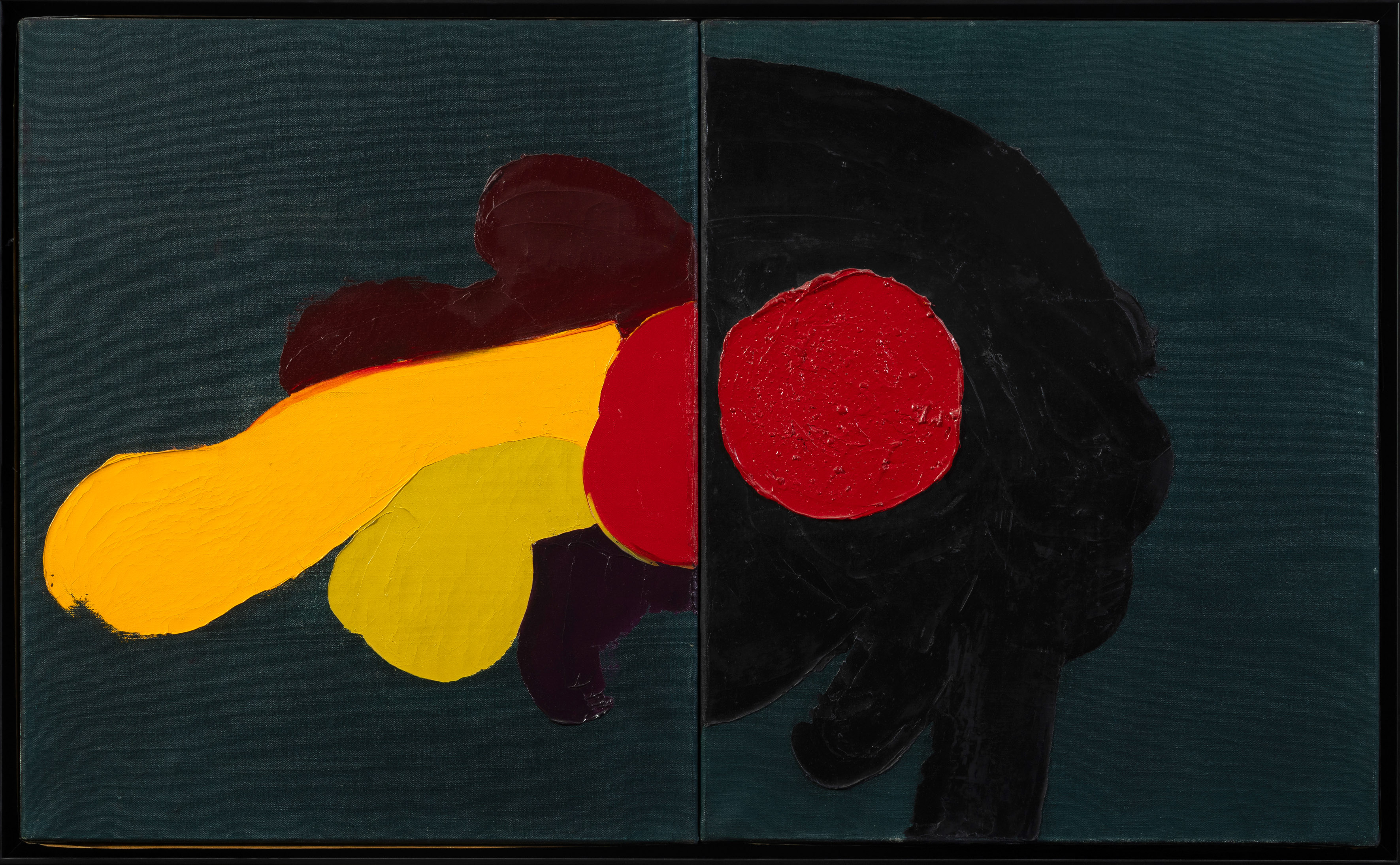 LUIS FEITO (Madrid 1926-Rascafría 2021)
"Cuadro 623". 1968
Óleo sobre lienzo
Díptico unido en...