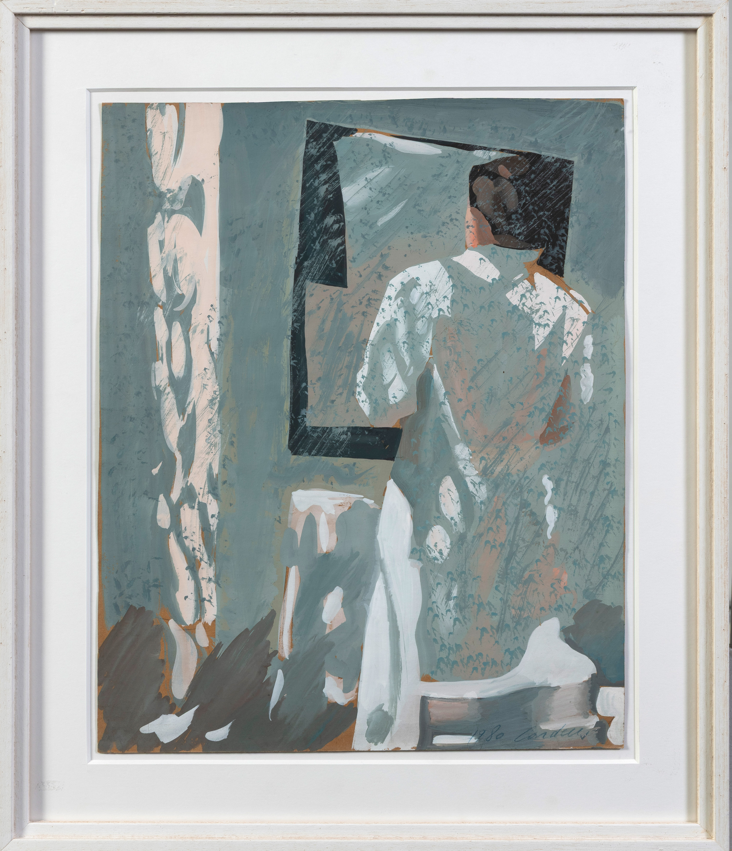 JOAN CARDELLS (Valencia 1948 - 2019) 
"Mujer en la ventana", 1980 
Acrílico sobre papel
Firmado y...