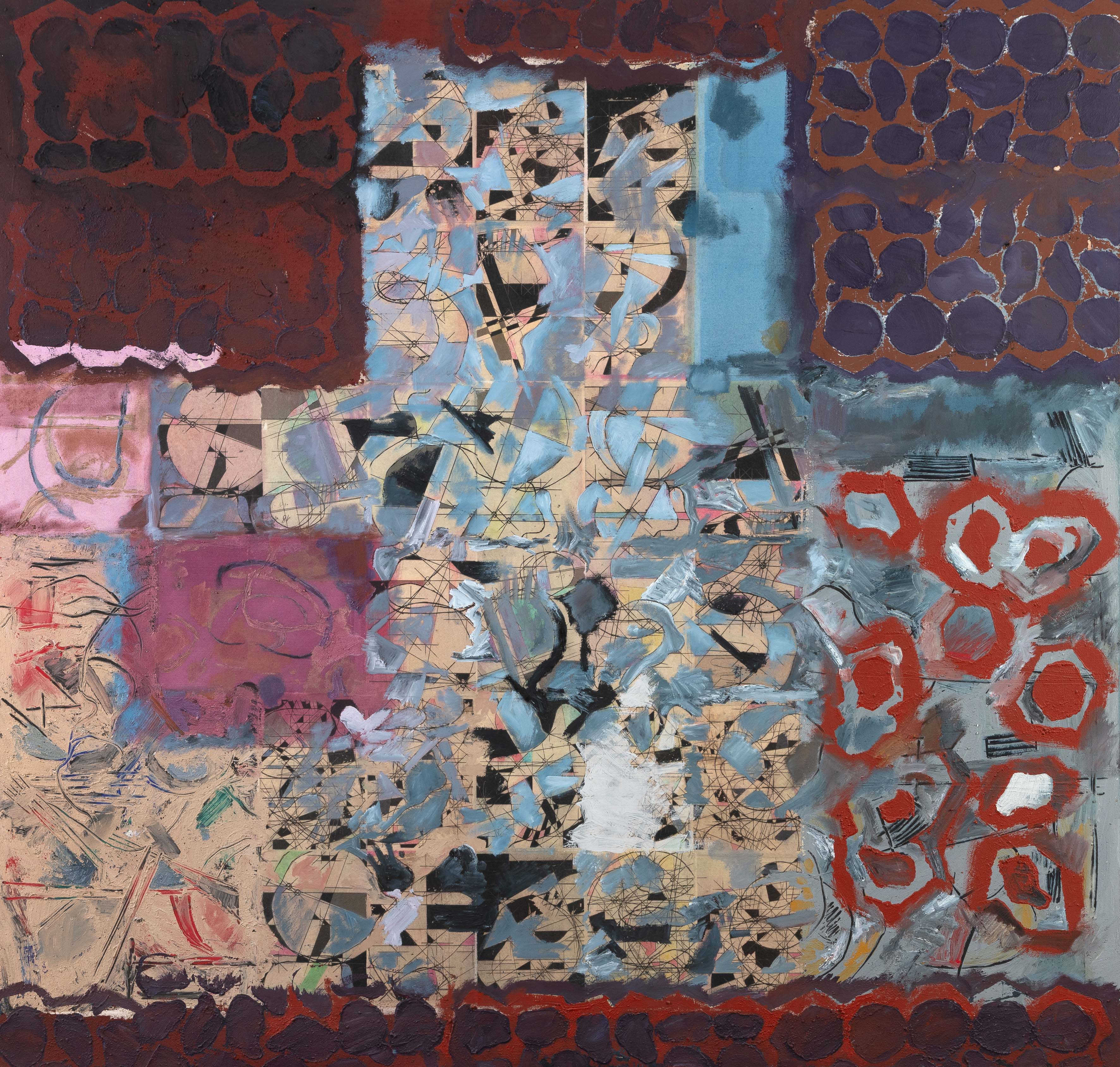 JOSÉ LUIS ALEXANCO (Madrid 1942-2021) 
"Chatatat. I.Suite Baal. Parte de la Suite Sima". 1999
Óleo,...