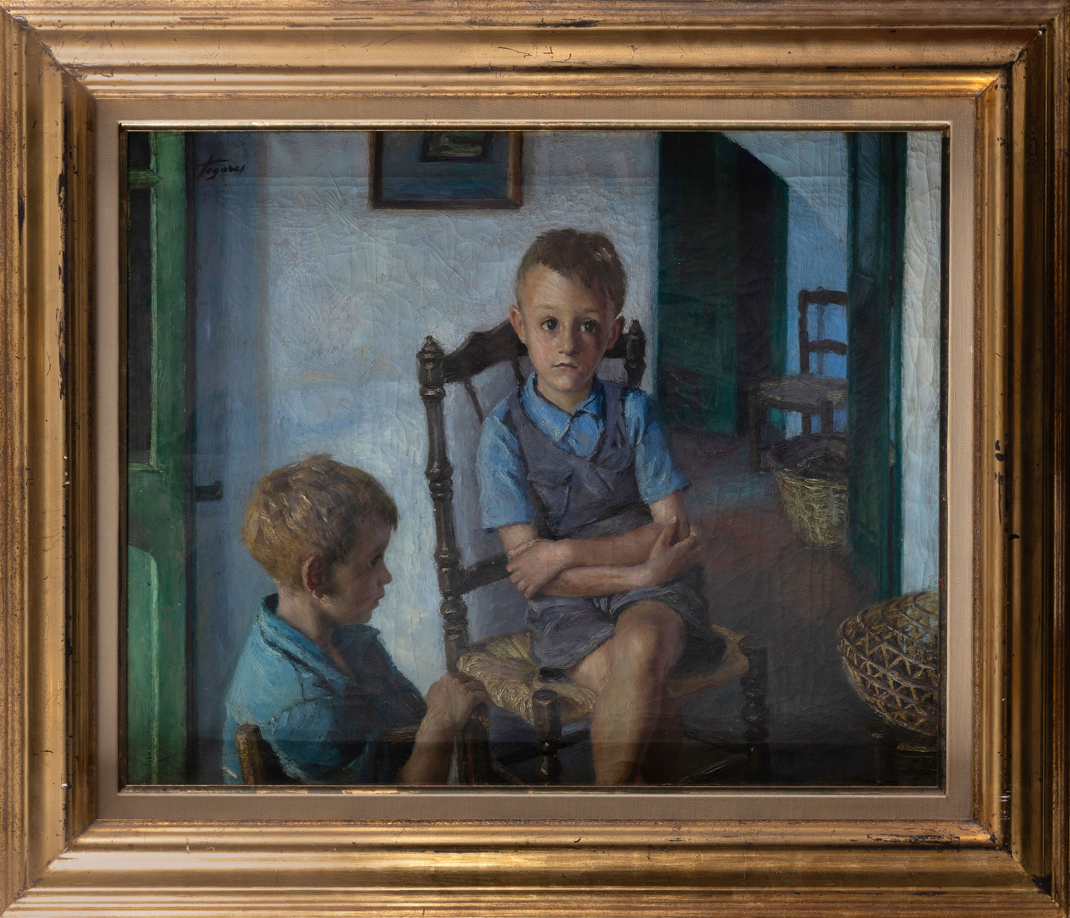 JOSEP DE TOGORES (Sardoña del Vallés, 1893- Barcelona, 1970)
Interior con niños
Óleo sobre...