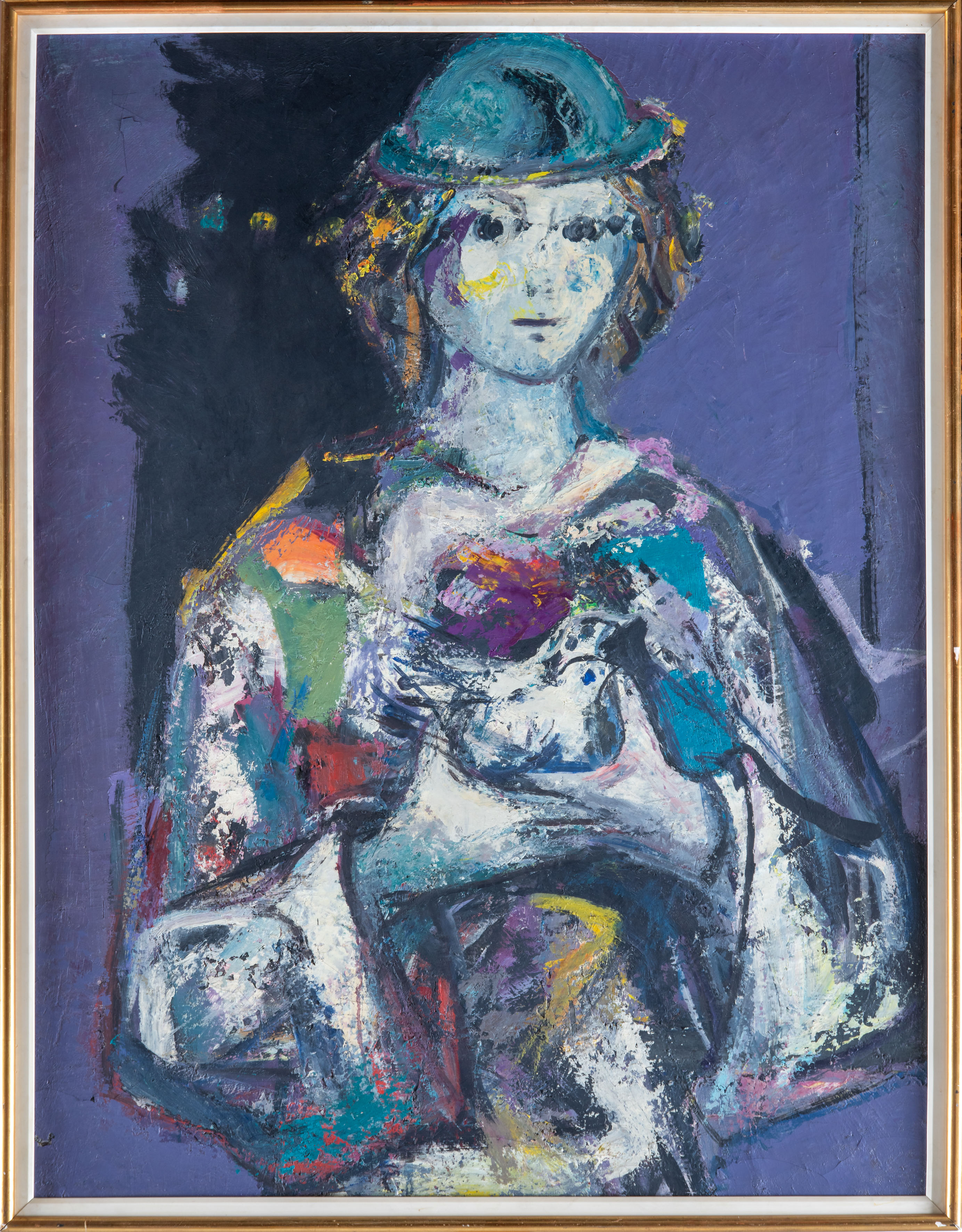 JAUME MUXART(Martorell,1922-Barcelona, 2019)
Muchacha con pareja de palomas en su regazo
Óleo sobre...