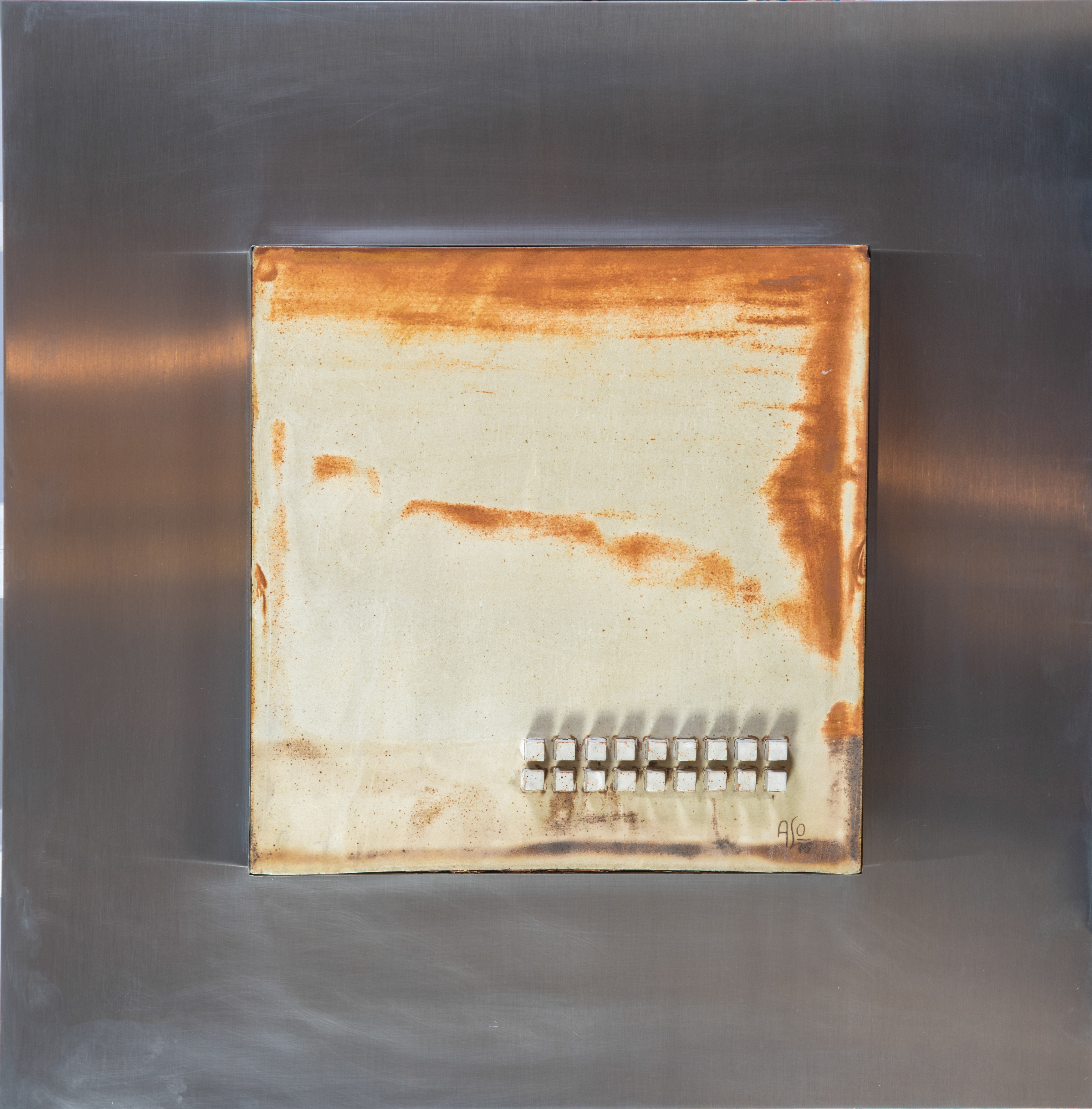  ANTONIO SALVADOR ORODEA (1934) "Sin título" Cerámica sobre panel metal