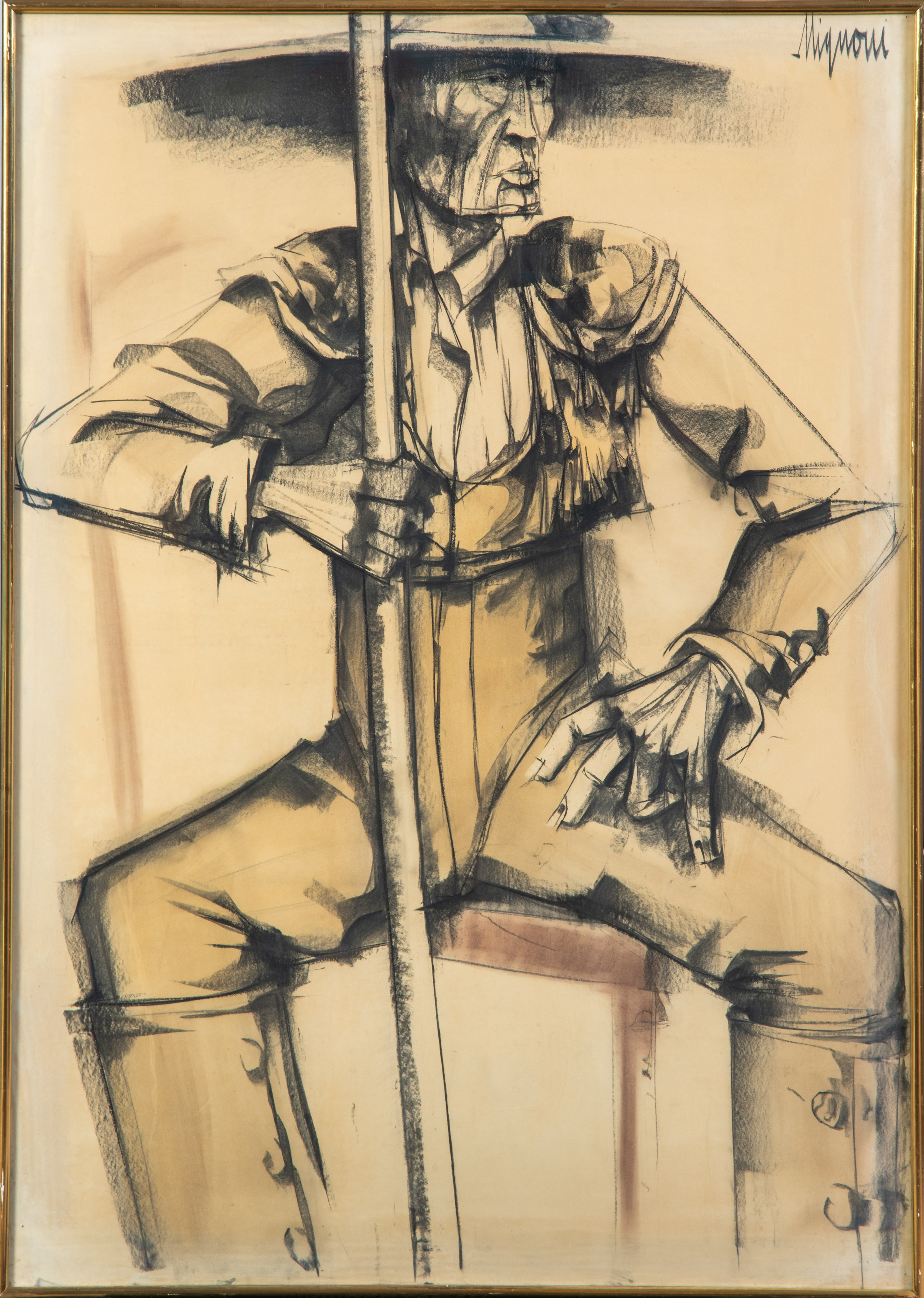 FERNANDO MIGNONI (Madrid 1929-2011)
"Campesino"
Acrílico  sobre papel
Firmado
Medidas: 101 x 69,5 cm.