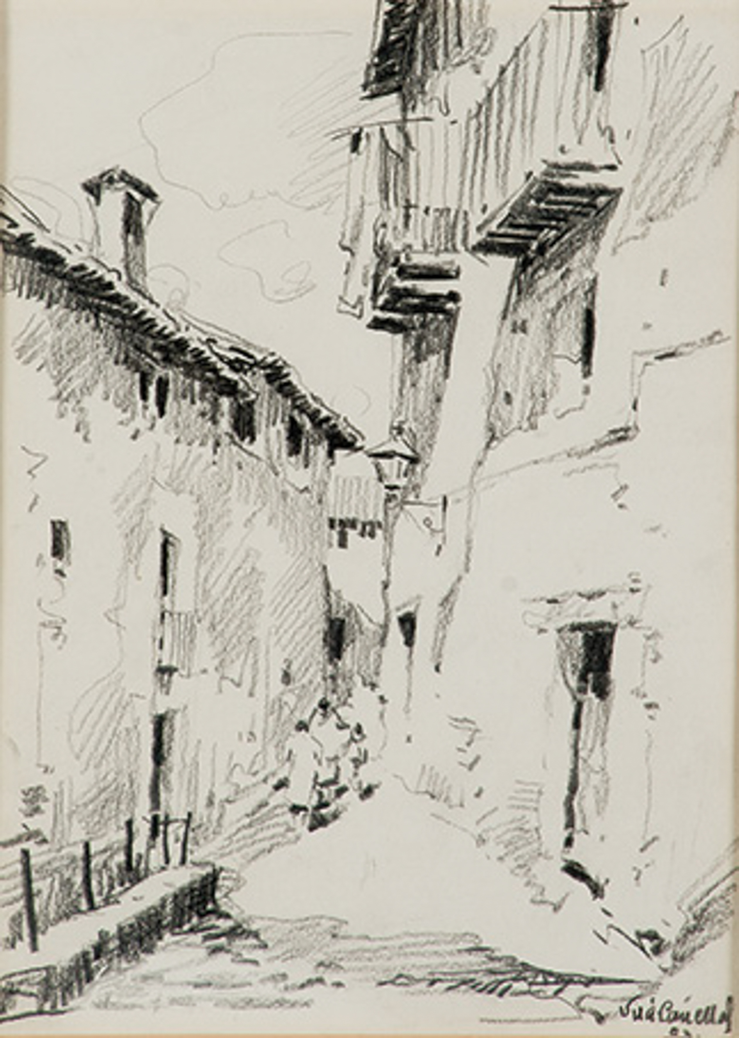 JOSEP VILA CAÑELLAS (Barcelona 1914-2001)
"Vista de pueblo". 1982
Lápiz sobre papel
Firmado y...