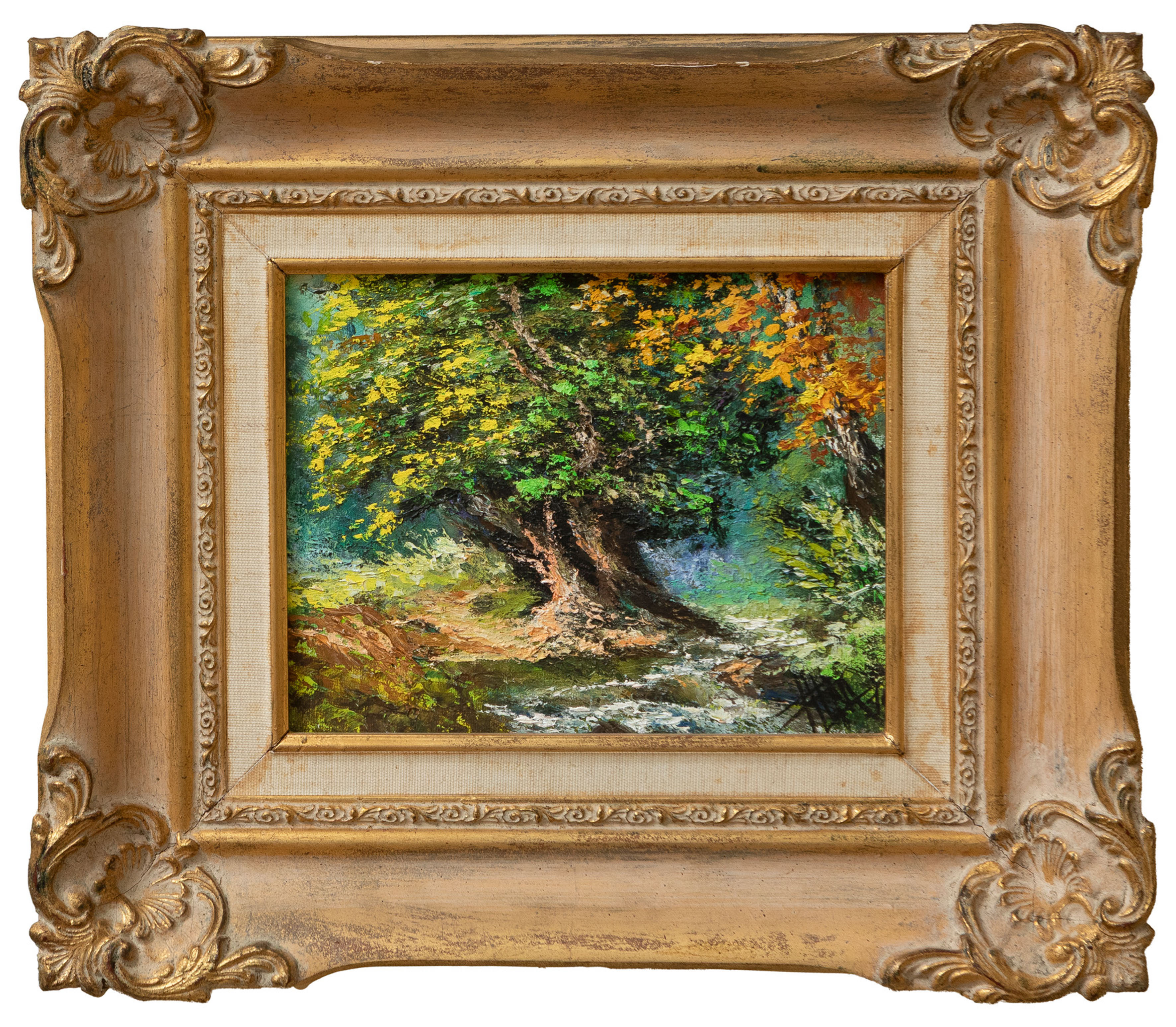 ESCUELA ESPAÑOLA, S. XX
"Árbol frondoso"
Óleo sobre lienzo.
Medidas: 17 x 24 cm.