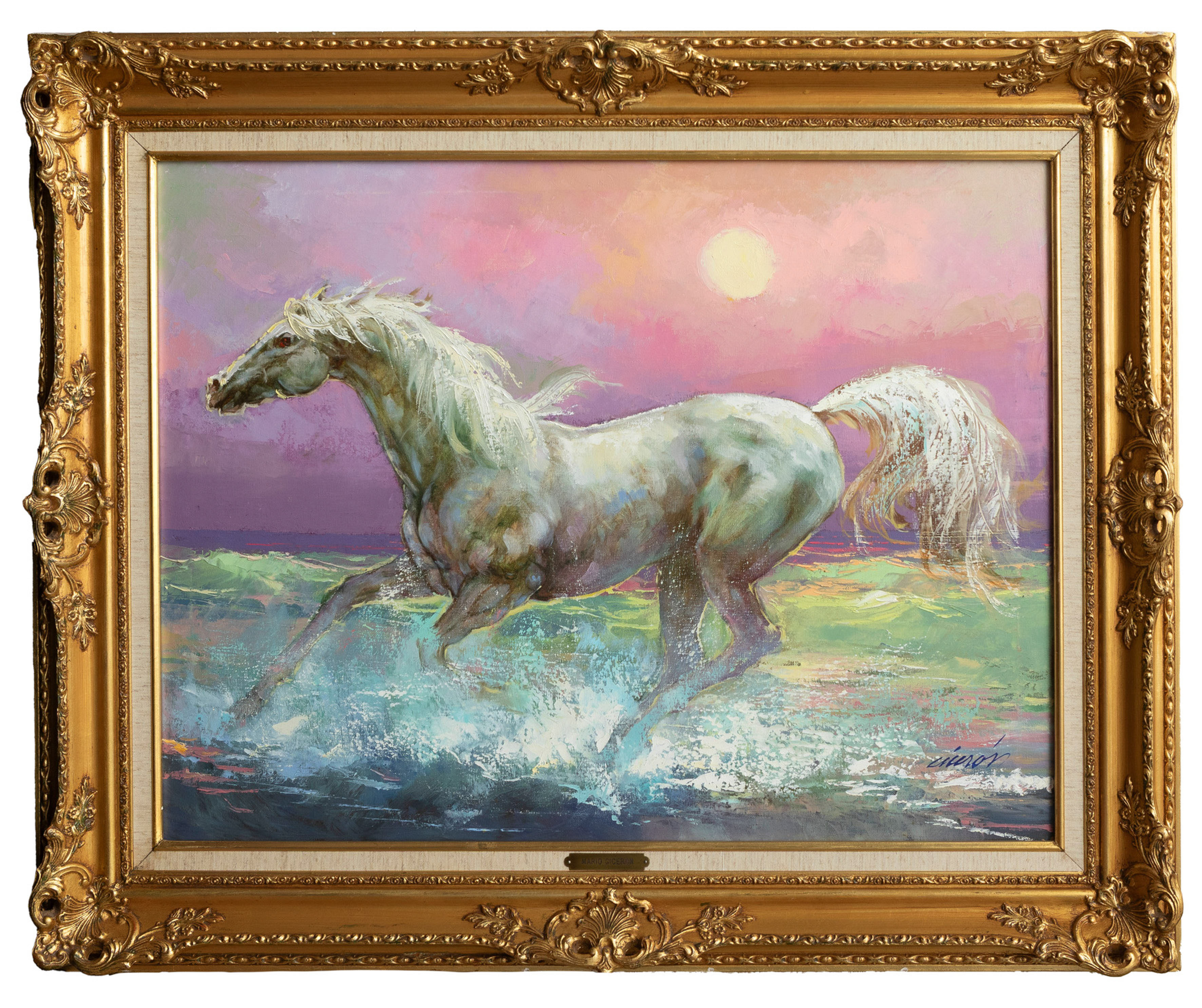 MARIO CICERÓN PAZMIÑO (Quito, 1946)
“Caballo galopando en el mar”
