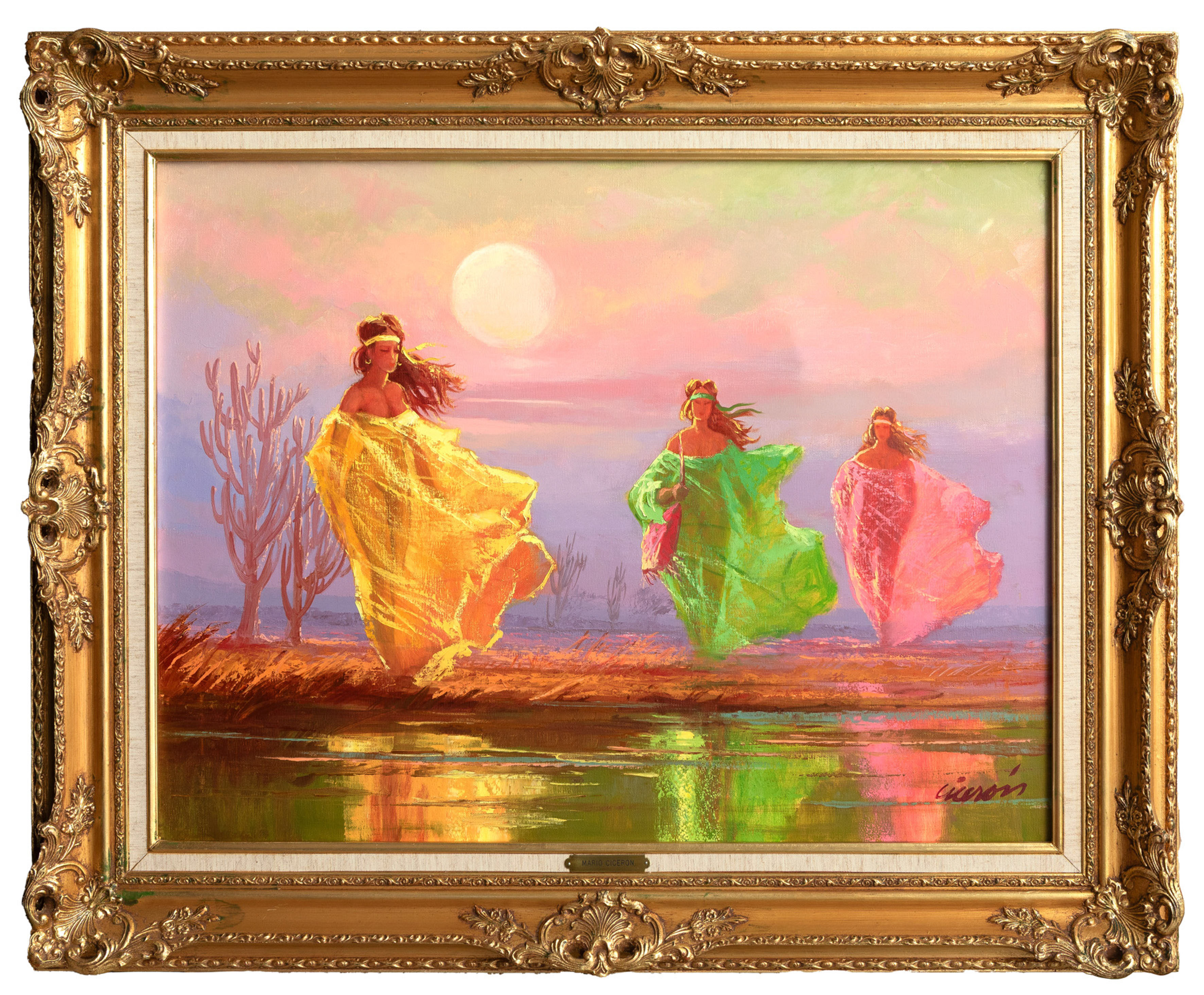 MARIO CICERÓN PAZMIÑO (Quito, 1946)
“Mujeres en la orilla del mar”
Acrílico sobre lienzo.
Medidas:...