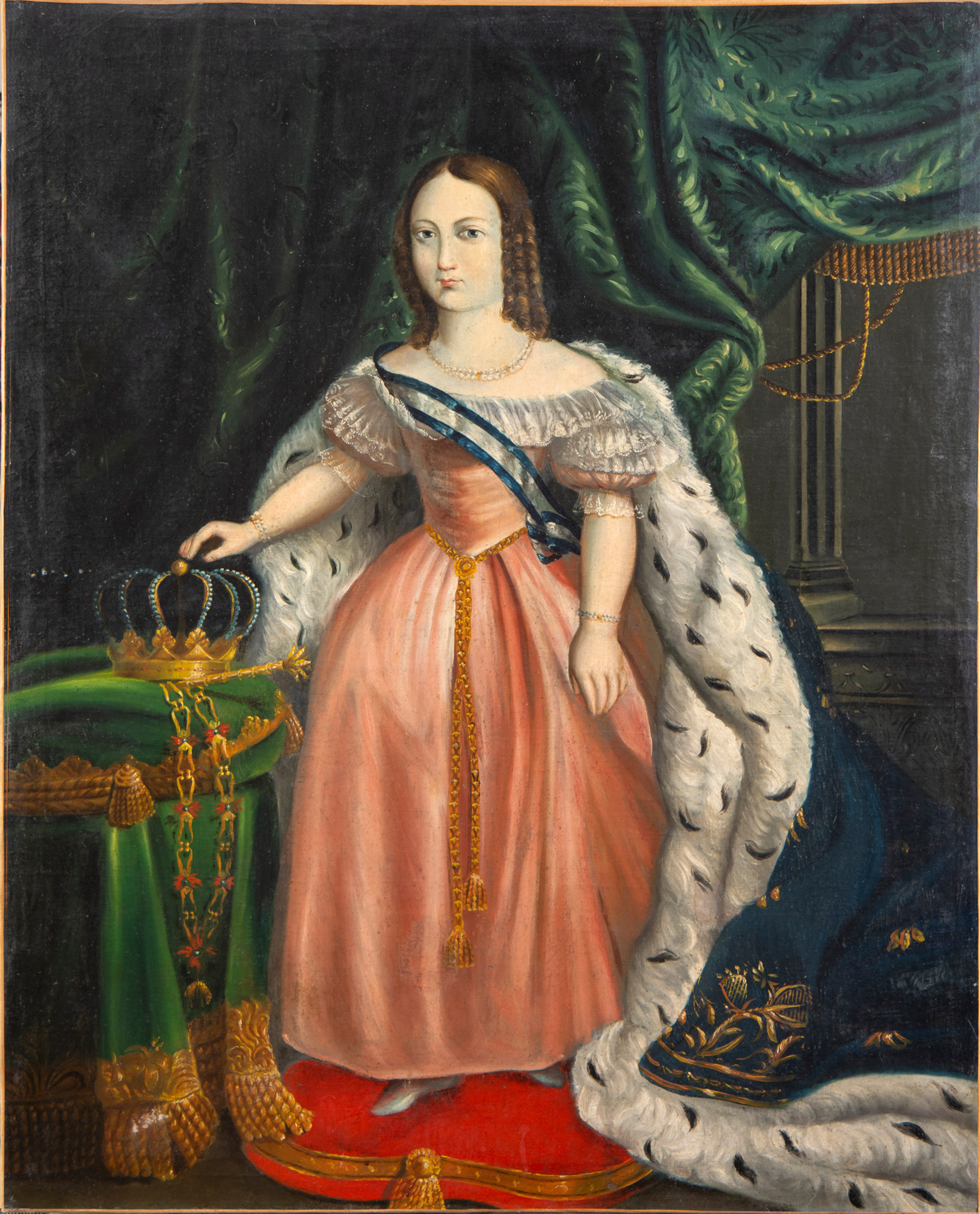 ESCUELA ESPAÑOLA, S. XIX
"Isabel II, niña"
ca. 1835
Óleo sobre lienzo.
Medidas: 110 x 86 cm.