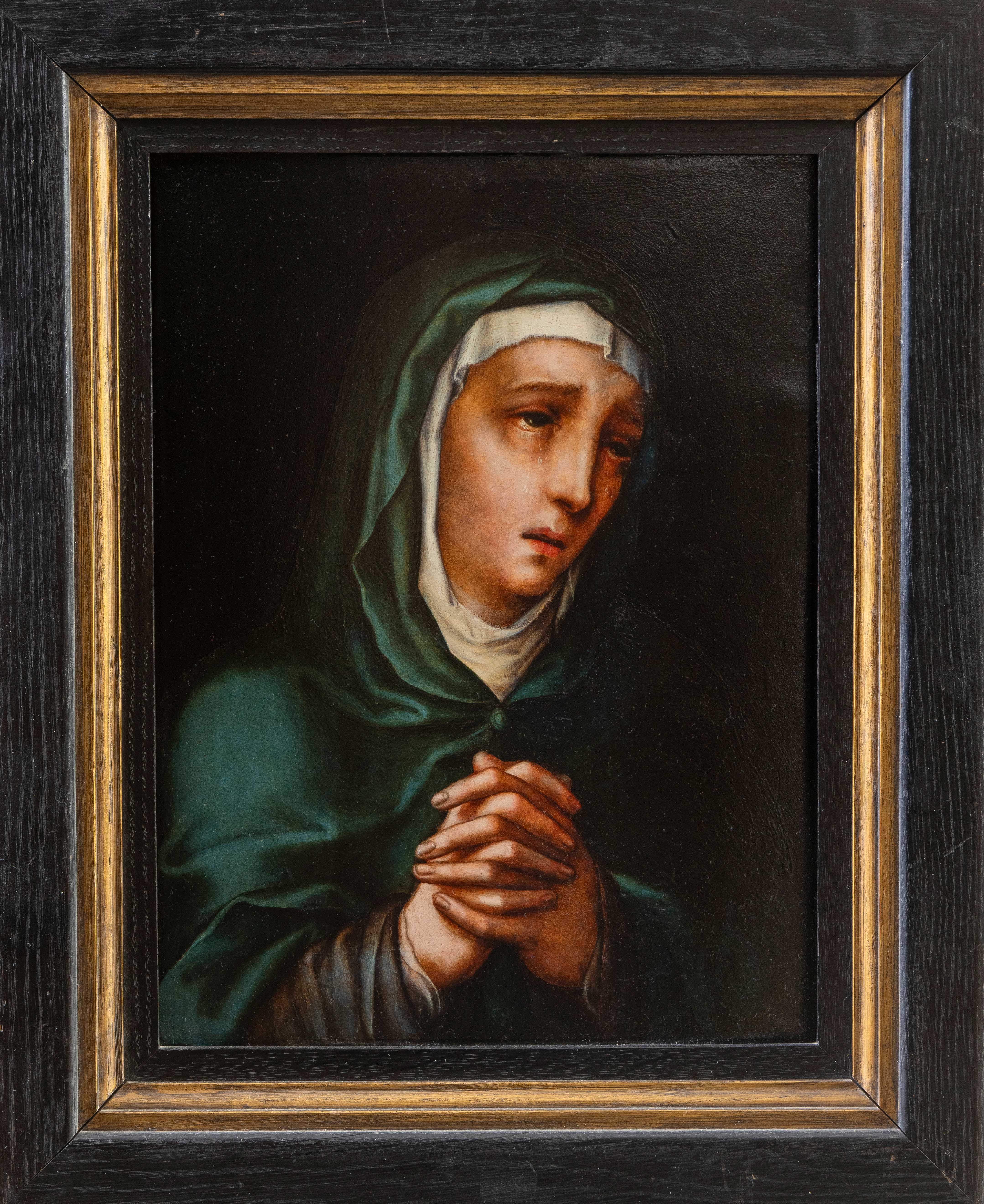 LUIS DE MORALES (Badajoz, ca. 1510-¿Alcántara?, 1586)
Dolorosa
Óleo sobre tabla.
Medidas: 37 x 27...