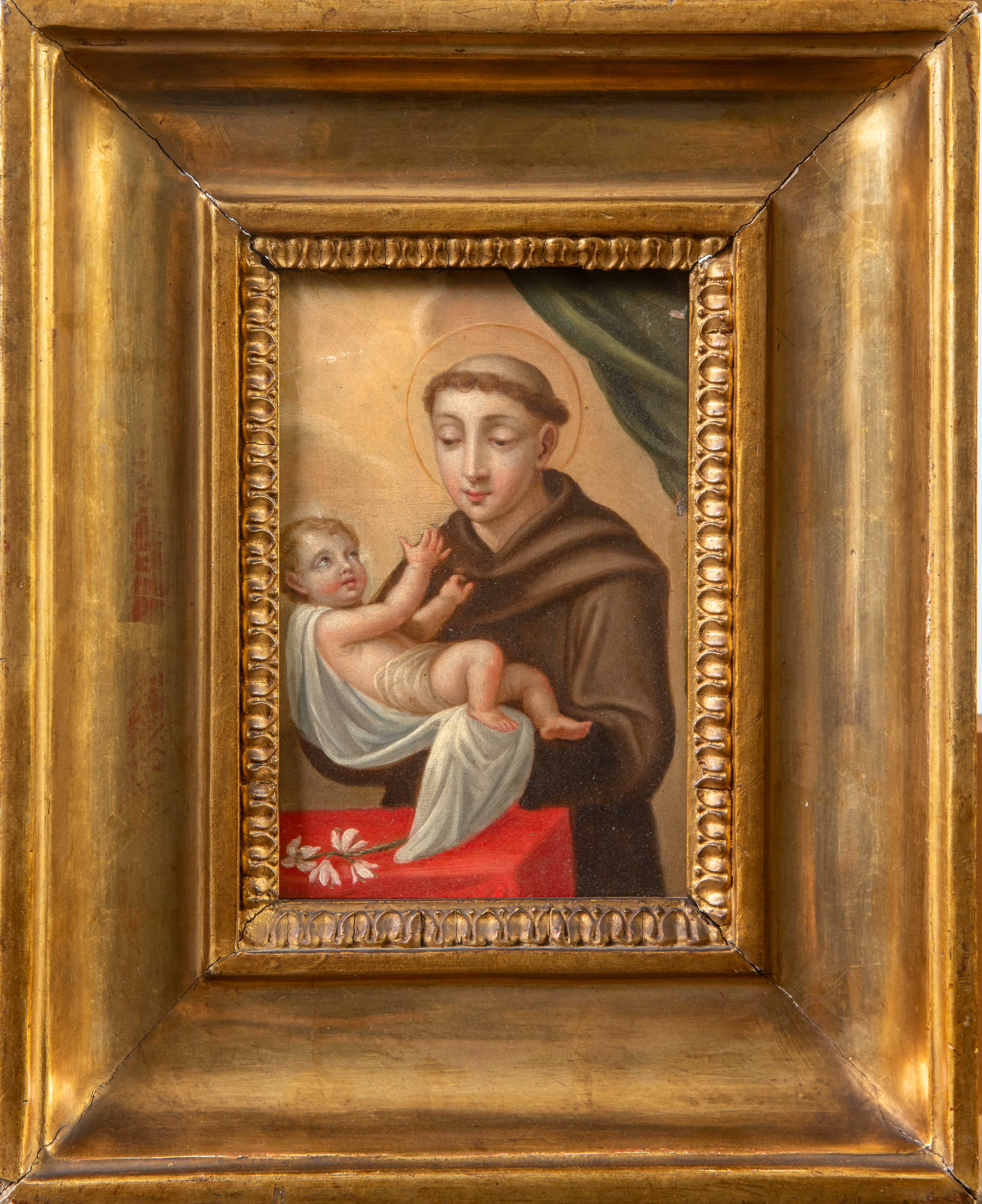 ESCUELA ESPAÑOLA, S. XVIII
"San Antonio de Padua con el Niño Jesús"
