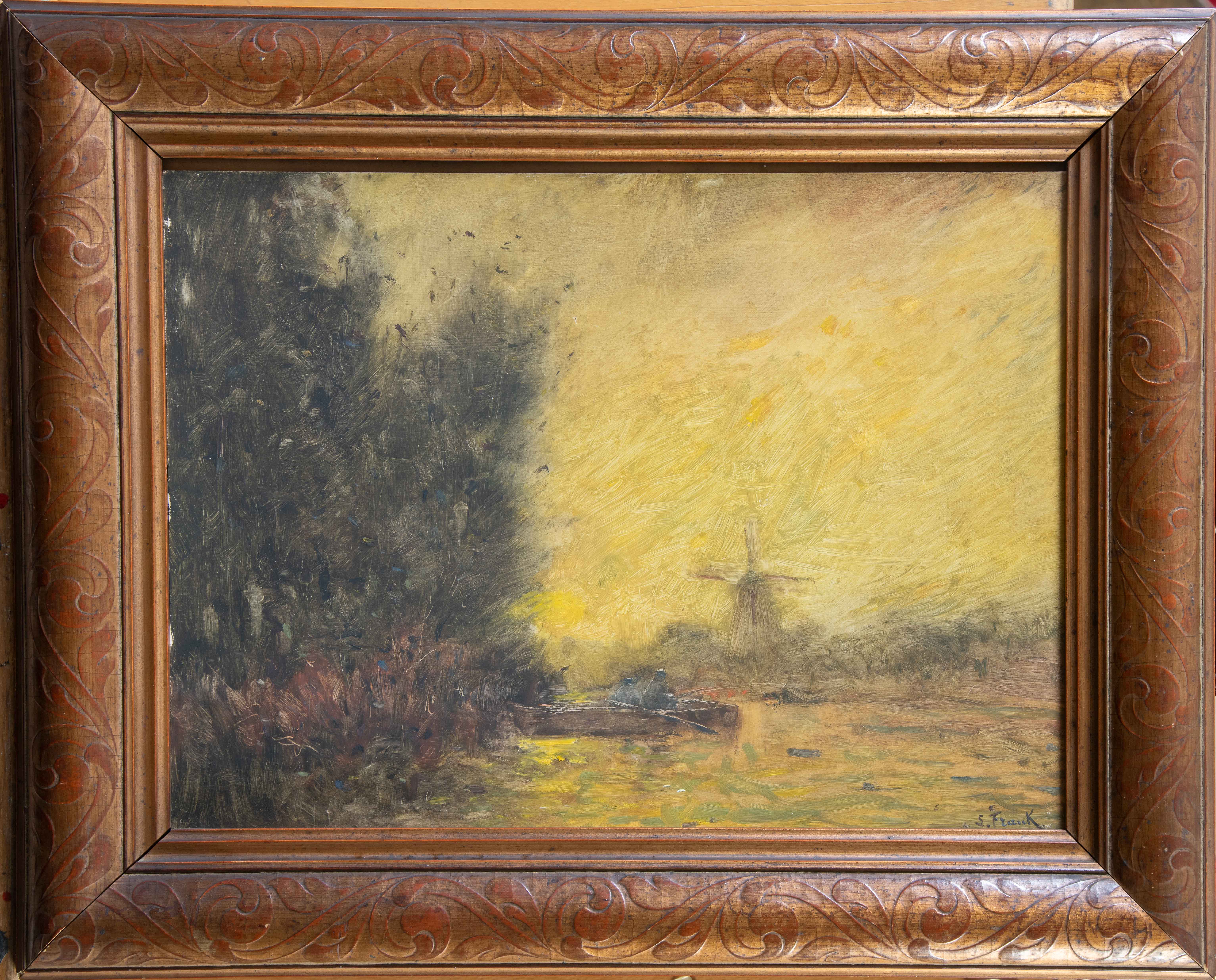 LUCIEN FRANK (Bruselas, 1857-París, 1920)
"Paisaje fluvial"
Técnica mixta sobre cartón.
Medidas: 30...